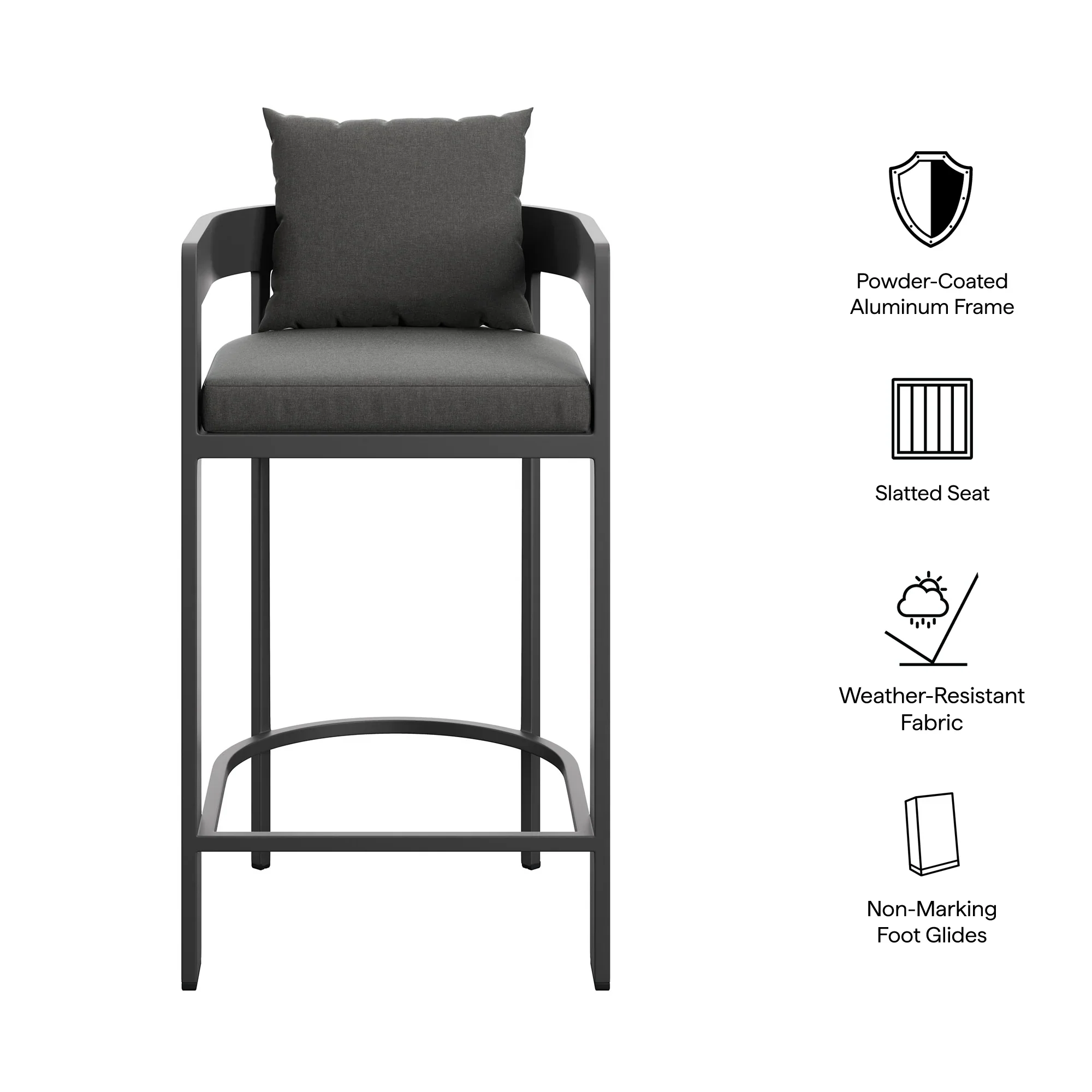 Tahoe Outdoor Patio Aluminum Bar Chair - Image 25
