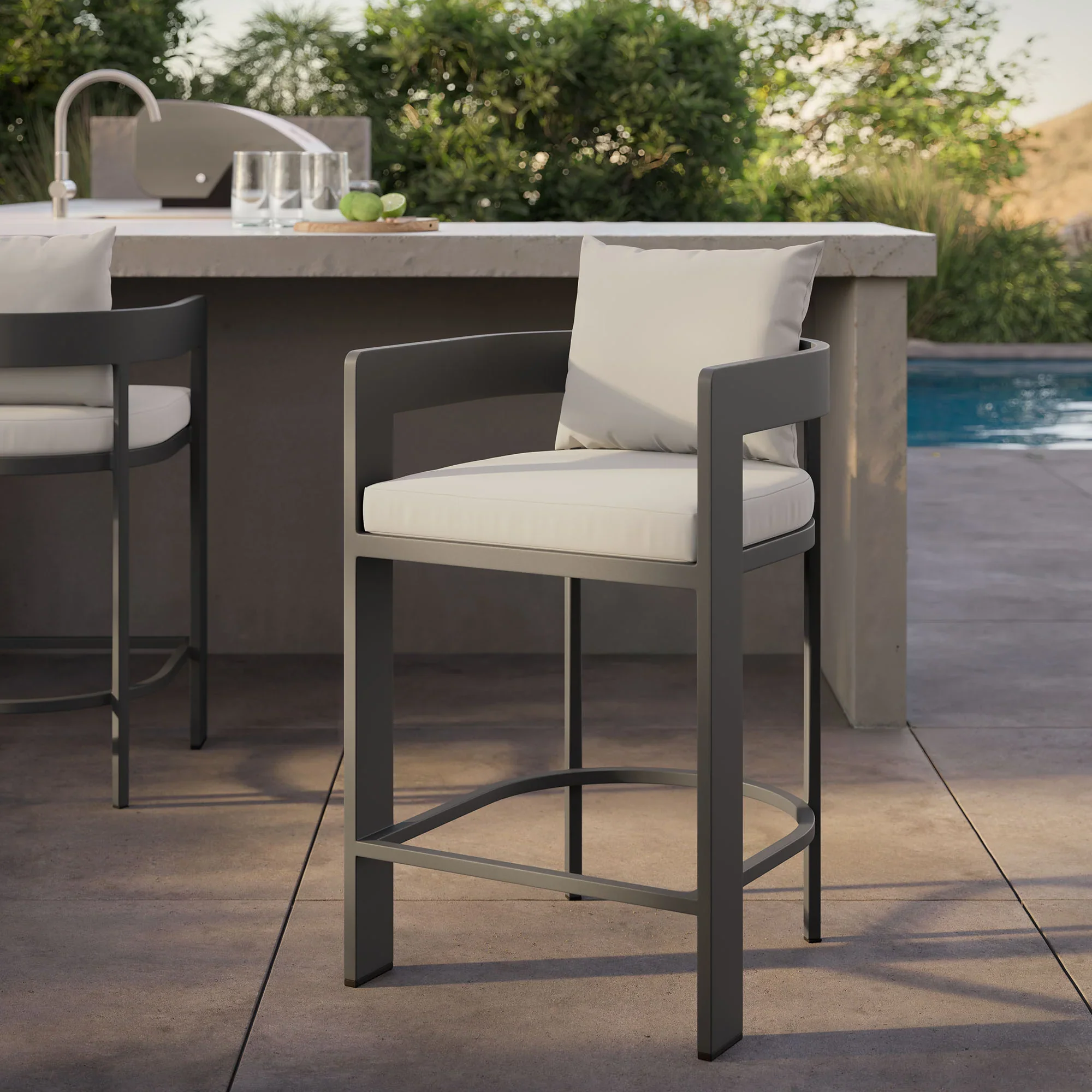 Tahoe Outdoor Patio Aluminum Counter Stool - Image 2