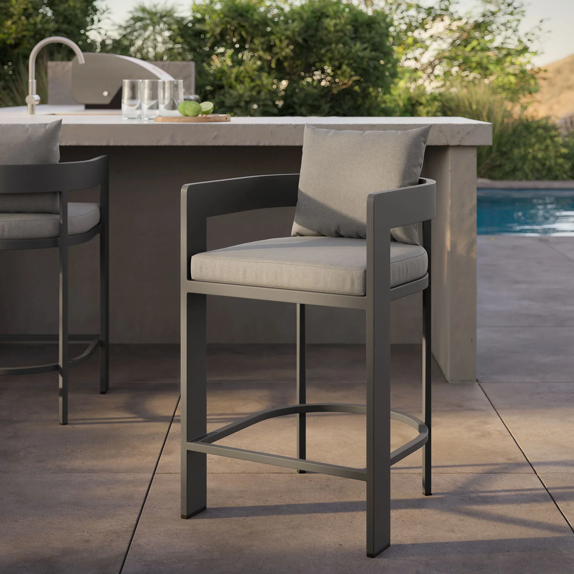 Tahoe Outdoor Patio Aluminum Counter Stool - Image 20
