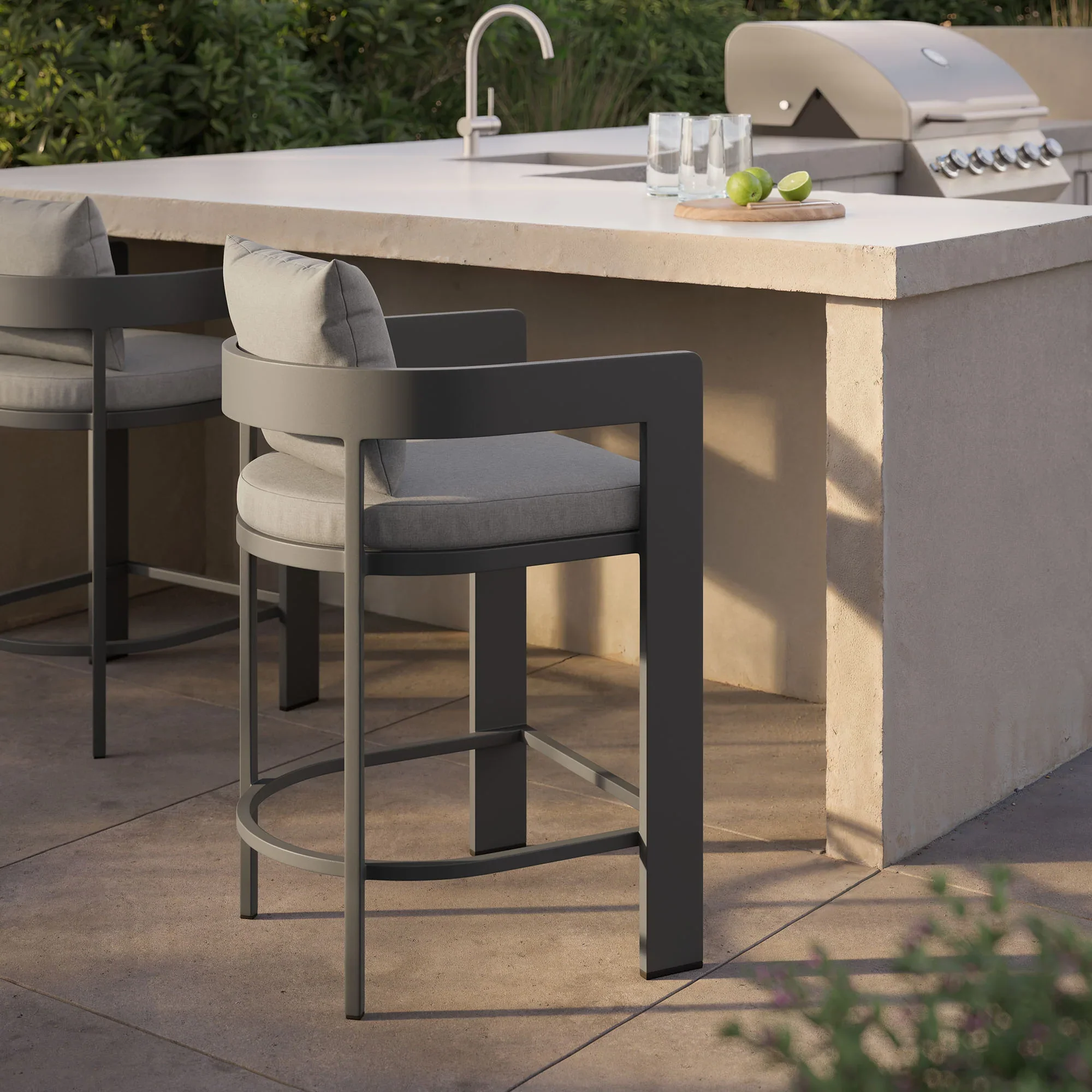 Tahoe Outdoor Patio Aluminum Counter Stool - Image 25