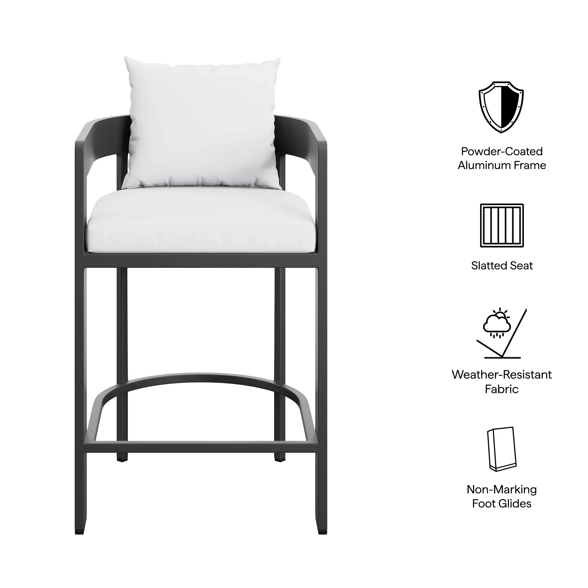 Tahoe Outdoor Patio Aluminum Counter Stool - Image 8