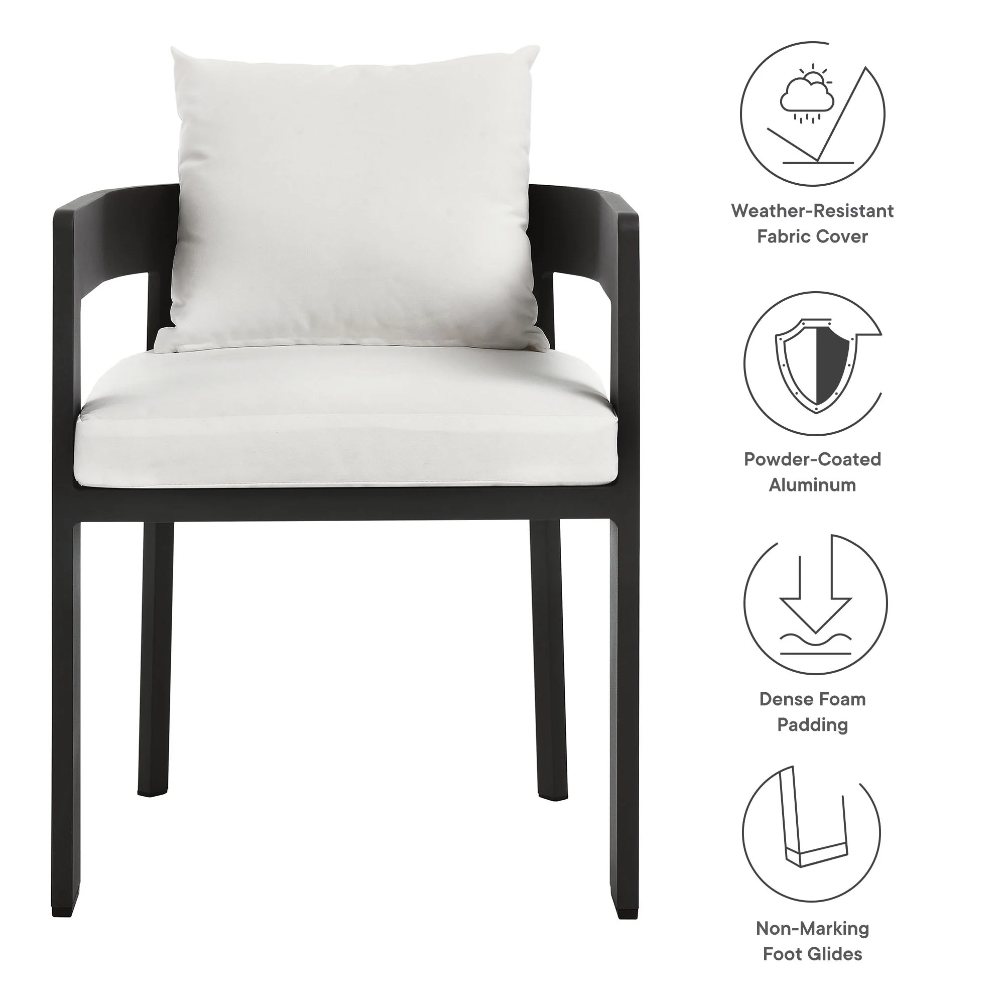 Tahoe Outdoor Patio Aluminum Dining Chair - Image 26
