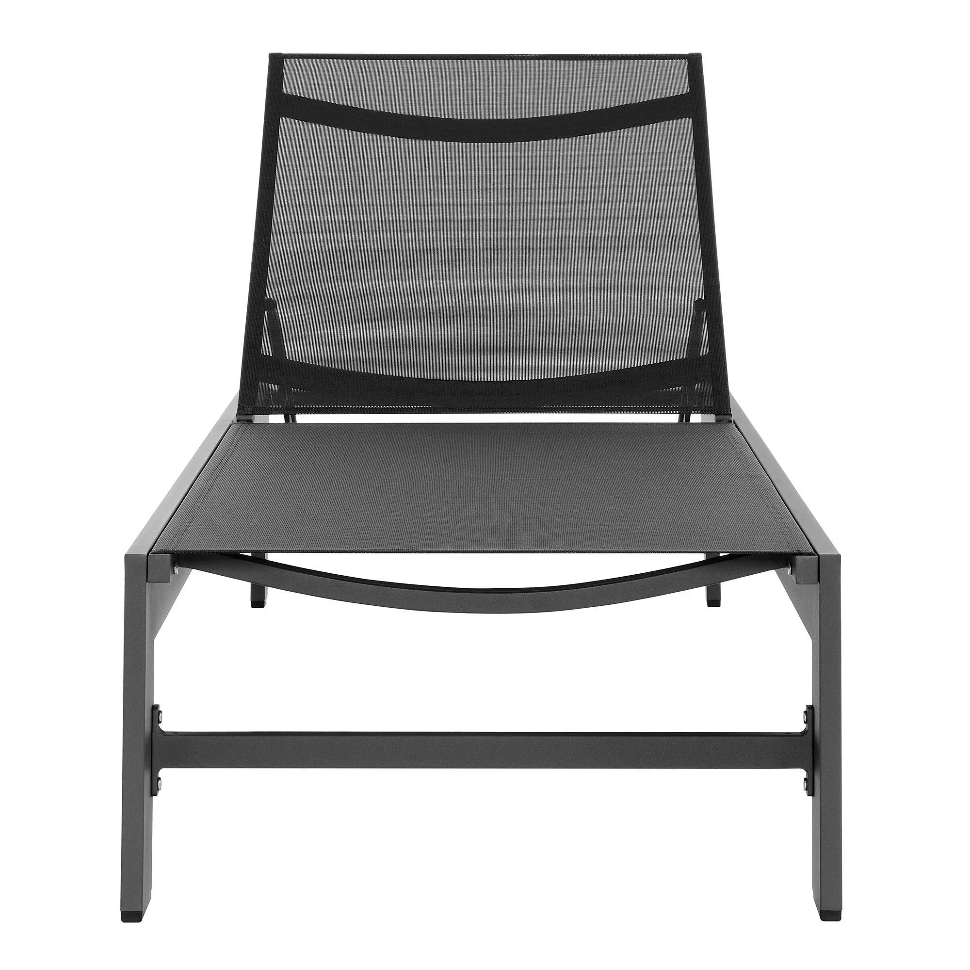 Tahoe Outdoor Patio Mesh and Aluminum Chaise Lounge in Gray - Image 6