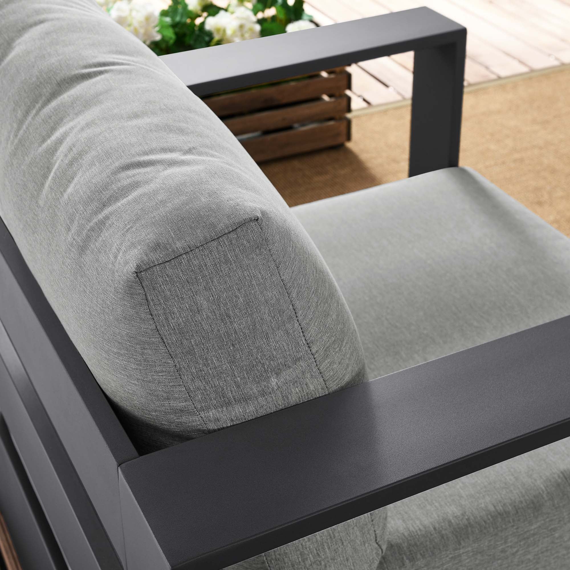 Tahoe Outdoor Patio Powder-Coated Aluminum Armchair - Image 11