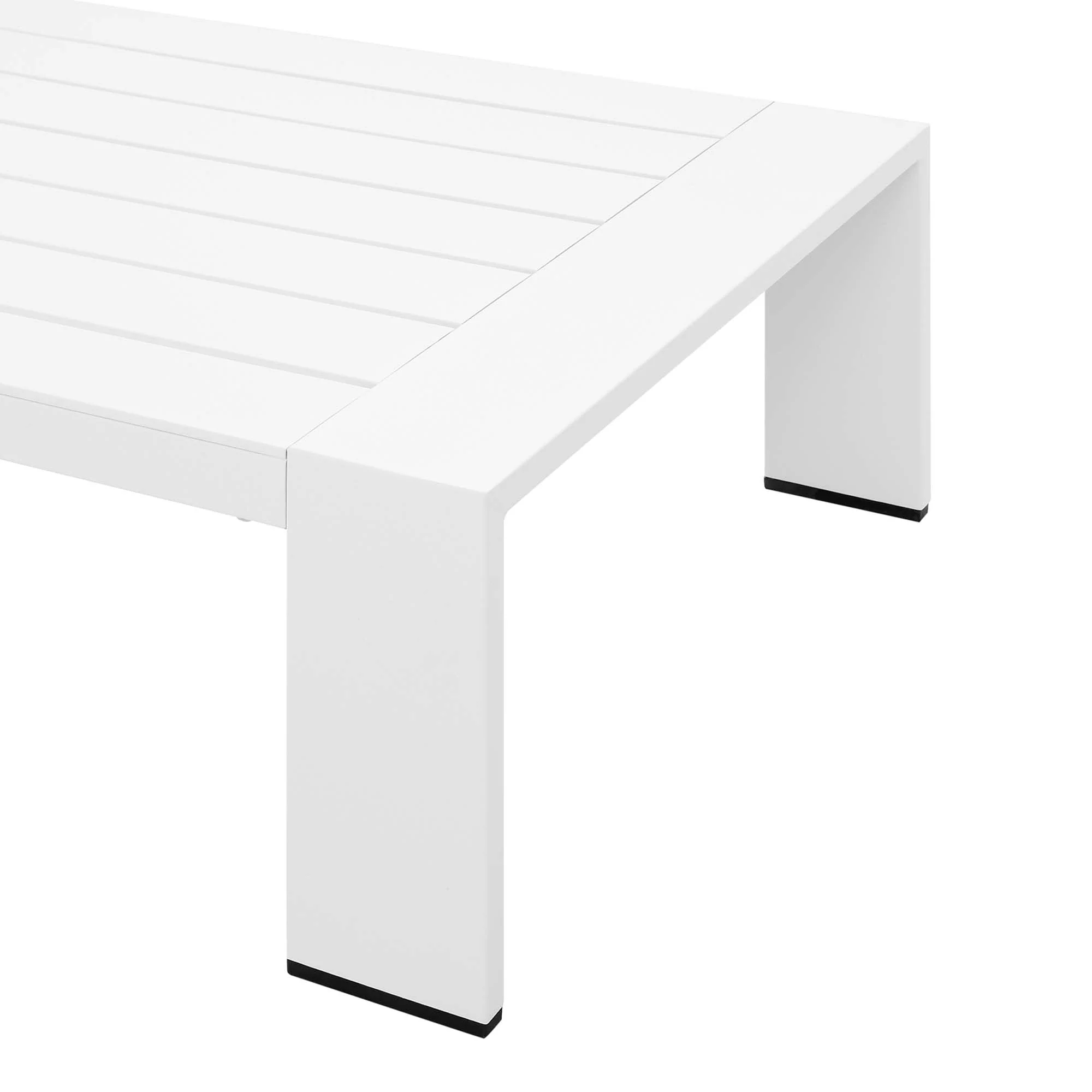 Tahoe Outdoor Patio Powder-Coated Aluminum Coffee Table in Gray - Image 12