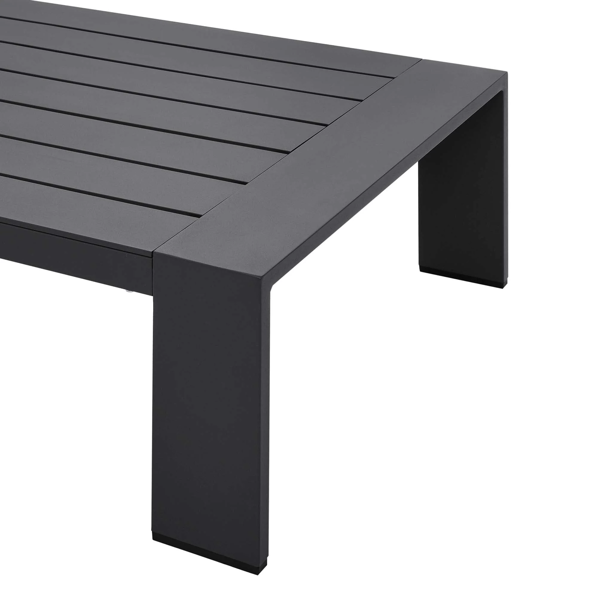 Tahoe Outdoor Patio Powder-Coated Aluminum Coffee Table in Gray - Image 5