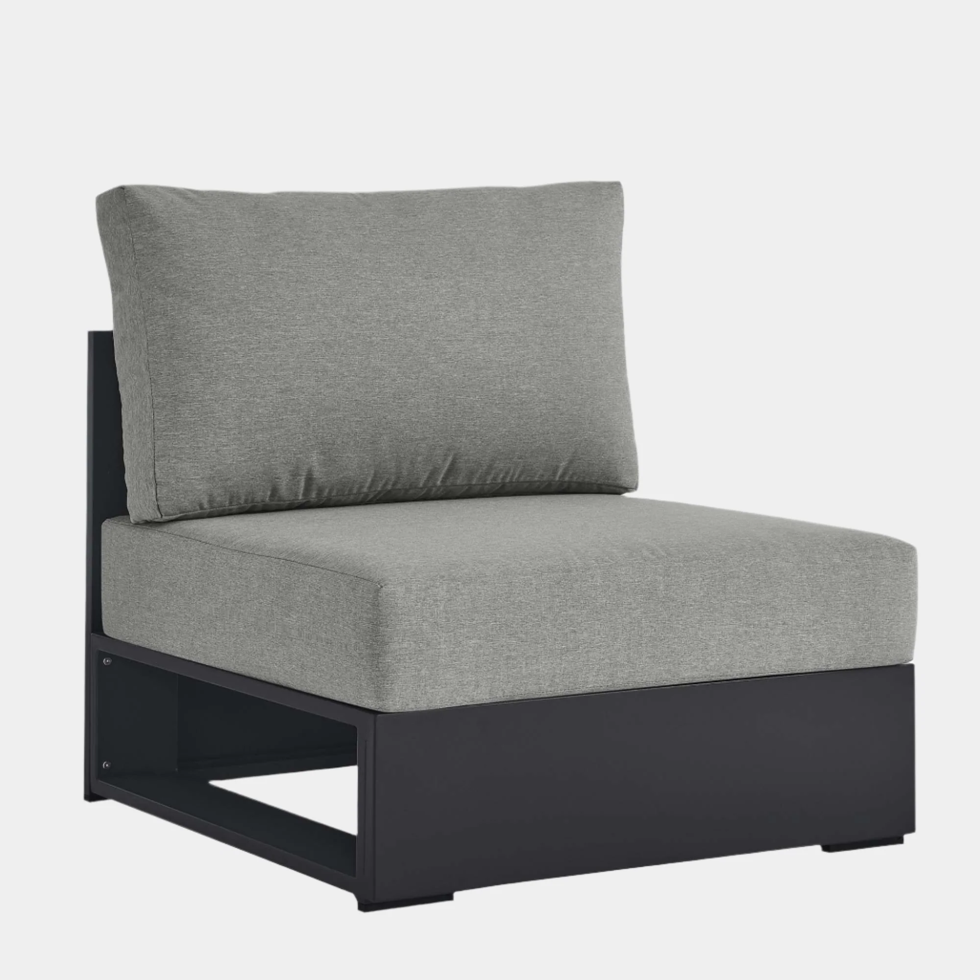 Tahoe Outdoor Patio Powder-Coated Aluminum Modular Armless Chair - Image 10