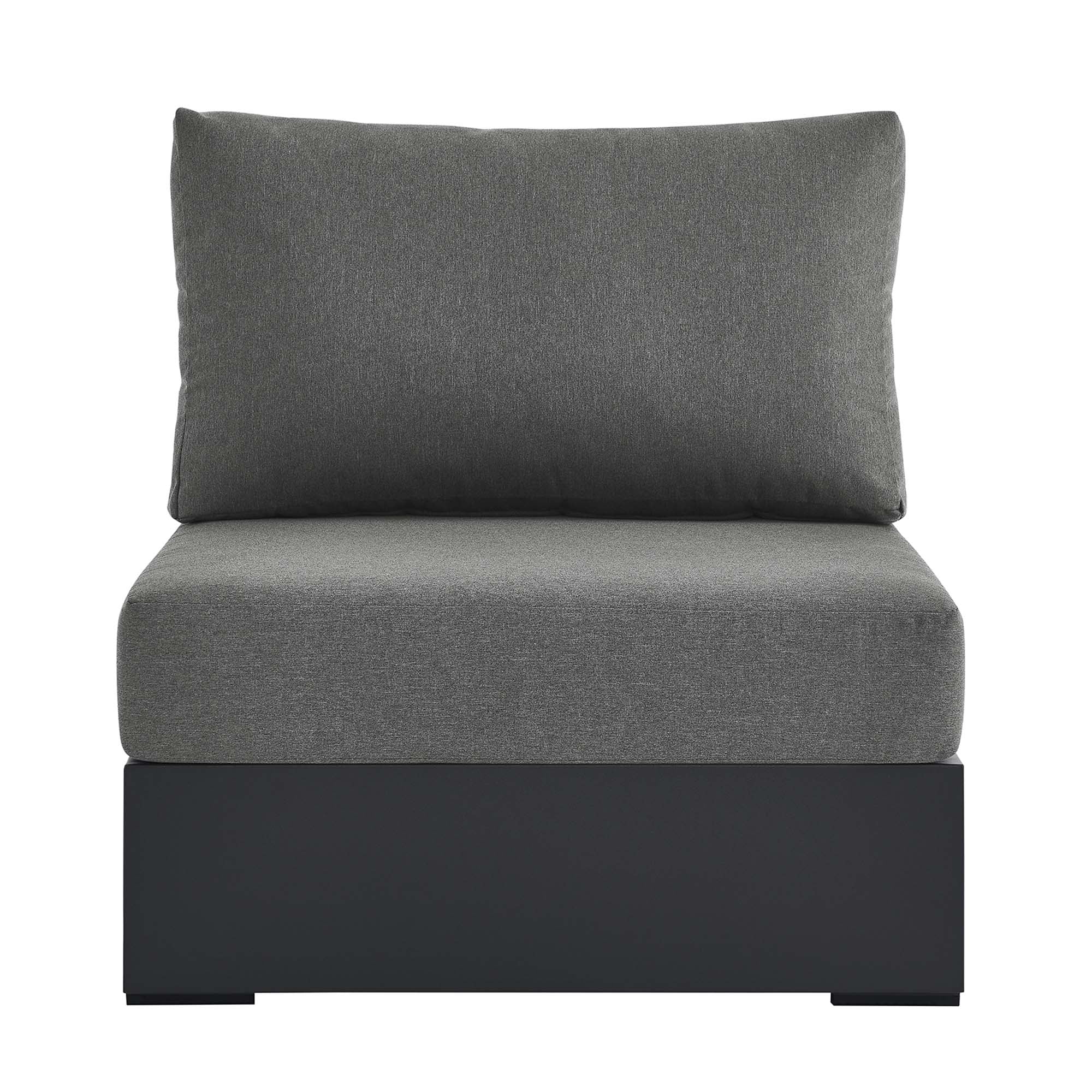 Tahoe Outdoor Patio Powder-Coated Aluminum Modular Armless Chair - Image 4