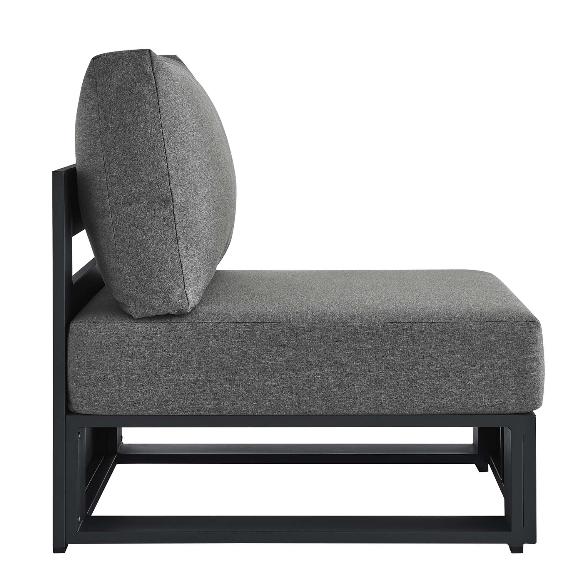 Tahoe Outdoor Patio Powder-Coated Aluminum Modular Armless Chair - Image 6