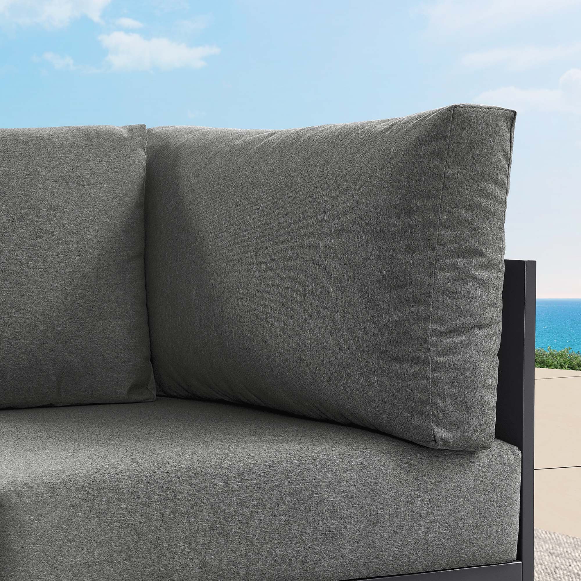 Tahoe Outdoor Patio Powder-Coated Aluminum Modular Corner Chair - Image 3