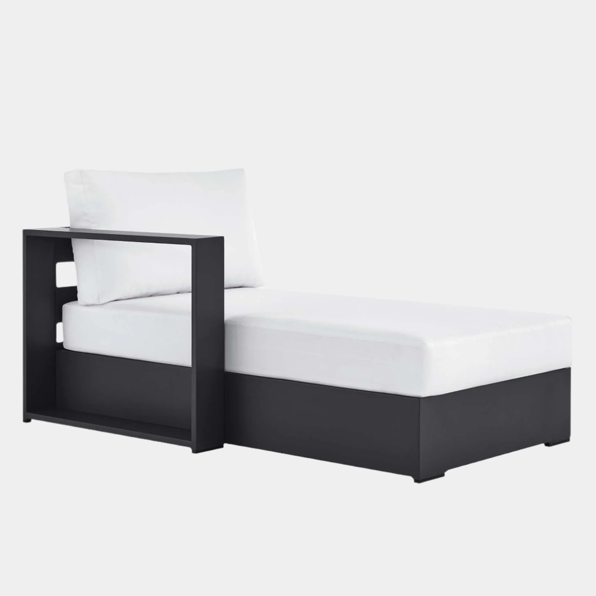 Tahoe Outdoor Patio Powder-Coated Aluminum Modular Left-Facing Chaise Lounge - Image 19