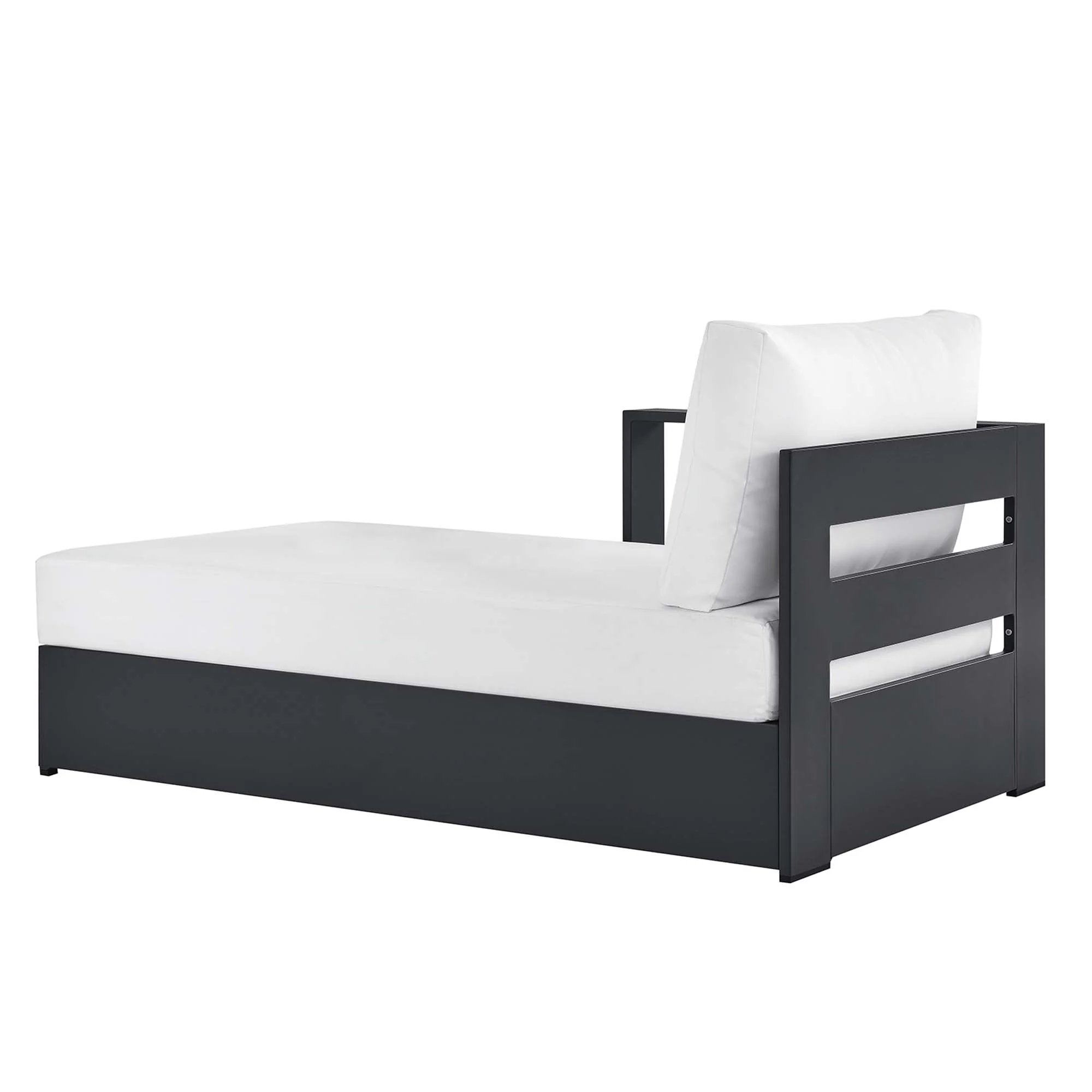 Tahoe Outdoor Patio Powder-Coated Aluminum Modular Left-Facing Chaise Lounge - Image 23