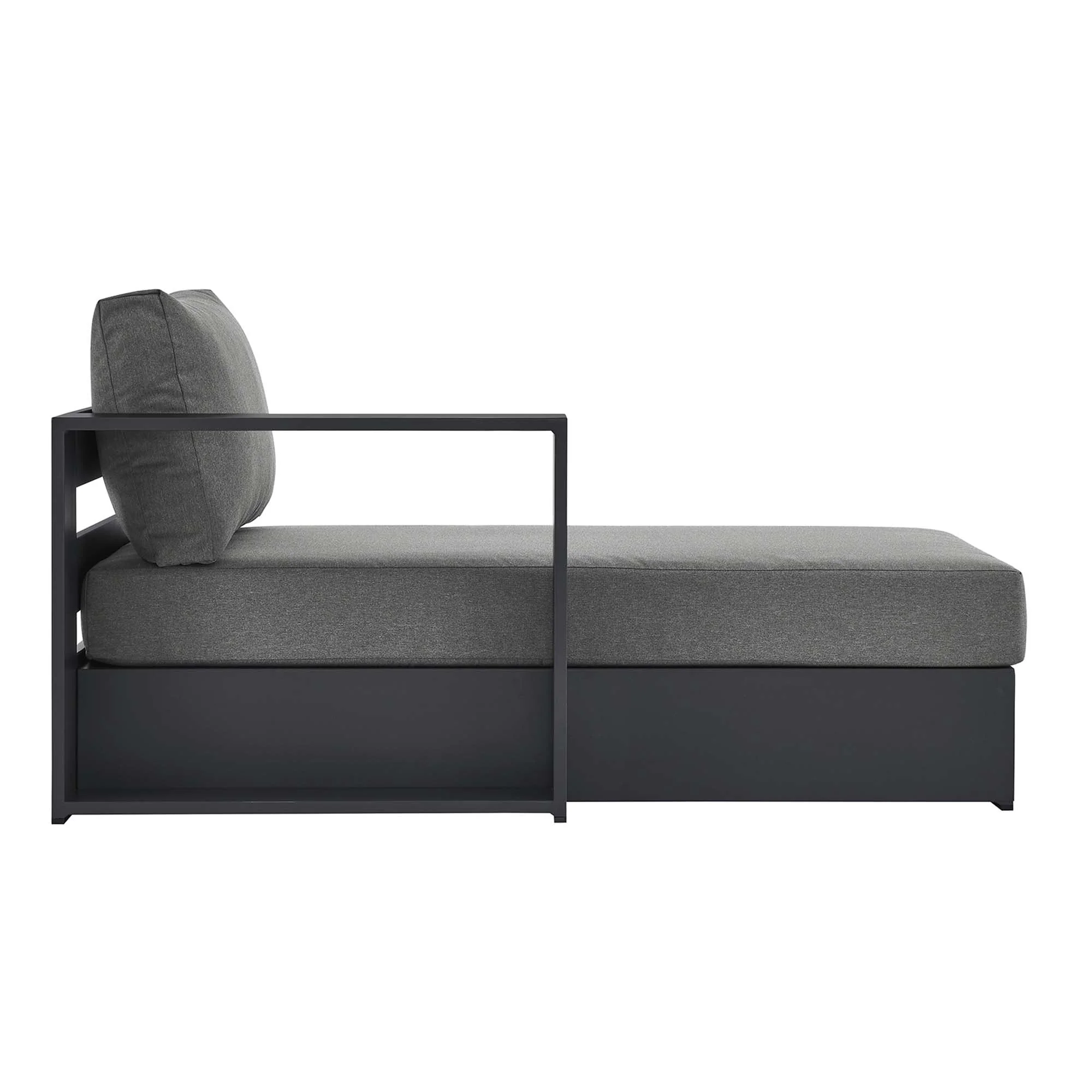Tahoe Outdoor Patio Powder-Coated Aluminum Modular Left-Facing Chaise Lounge - Image 4