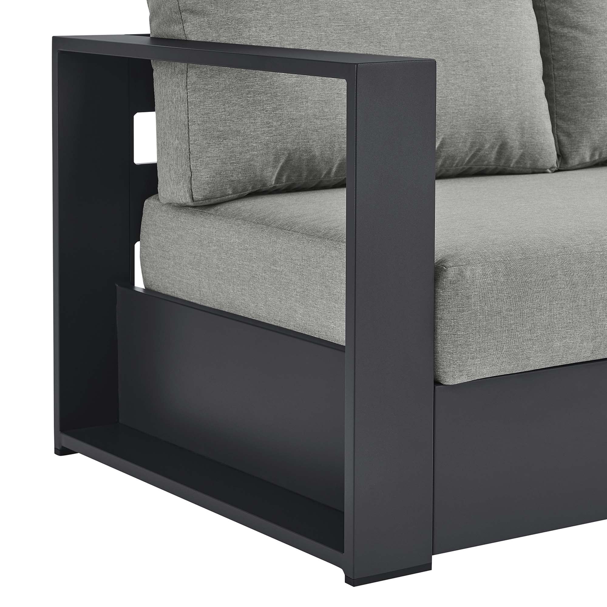 Tahoe Outdoor Patio Powder-Coated Aluminum Modular Left-Facing Loveseat - Image 17