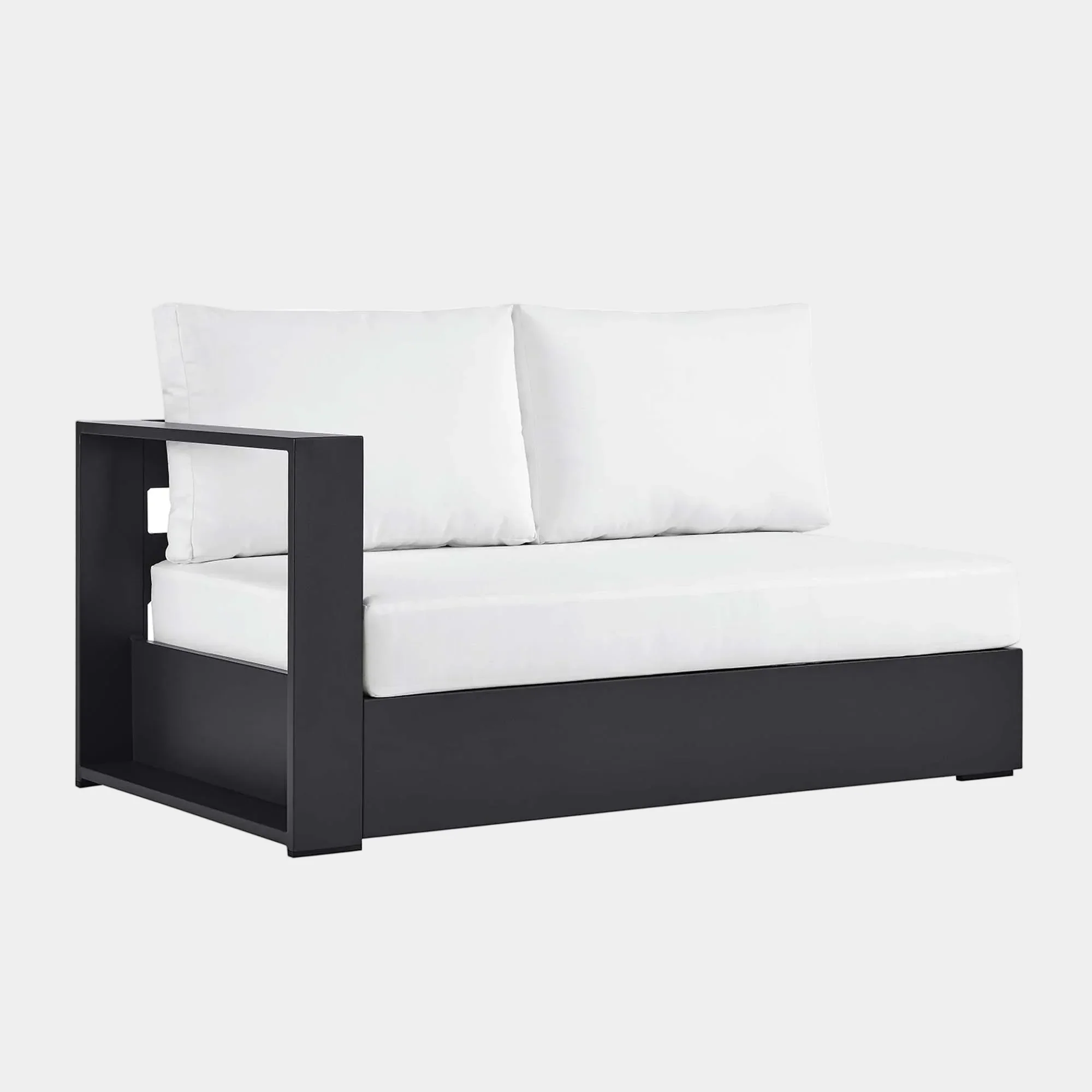 Tahoe Outdoor Patio Powder-Coated Aluminum Modular Left-Facing Loveseat - Image 19