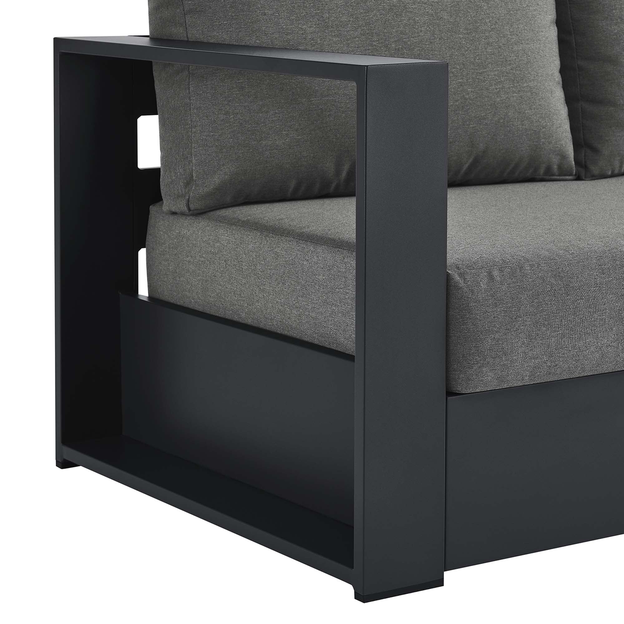Tahoe Outdoor Patio Powder-Coated Aluminum Modular Left-Facing Loveseat - Image 8