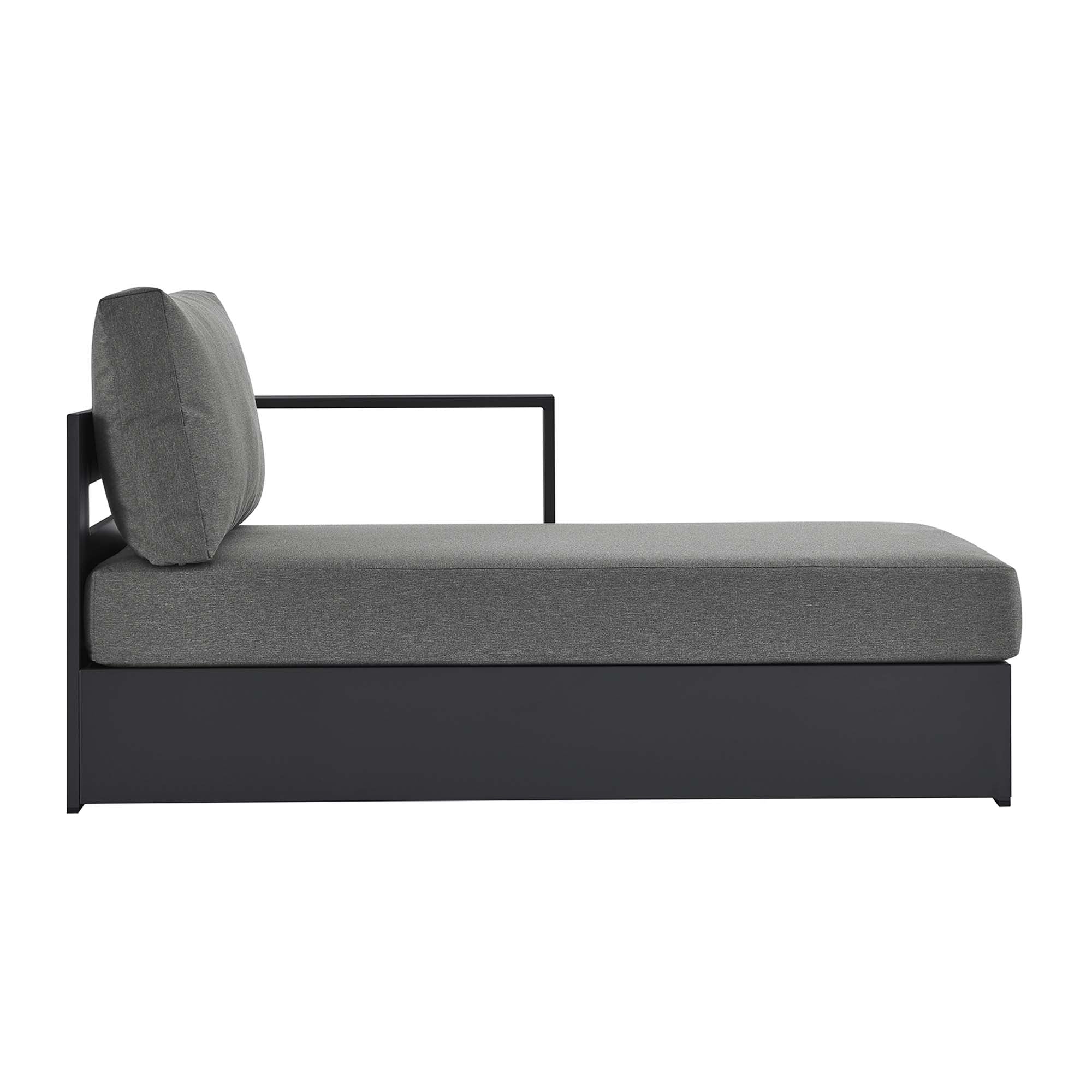 Tahoe Outdoor Patio Powder-Coated Aluminum Modular Right-Facing Chaise Lounge - Image 3