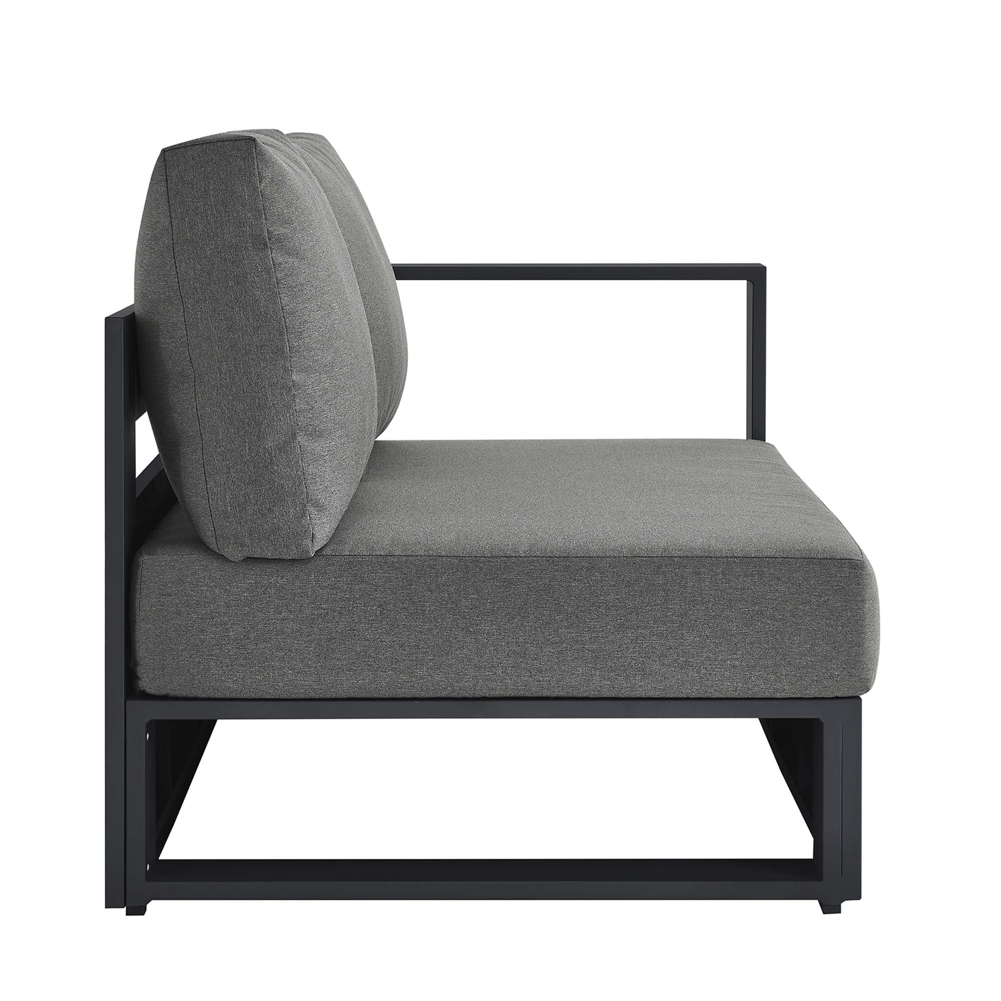 Tahoe Outdoor Patio Powder-Coated Aluminum Modular Right-Facing Loveseat - Image 4
