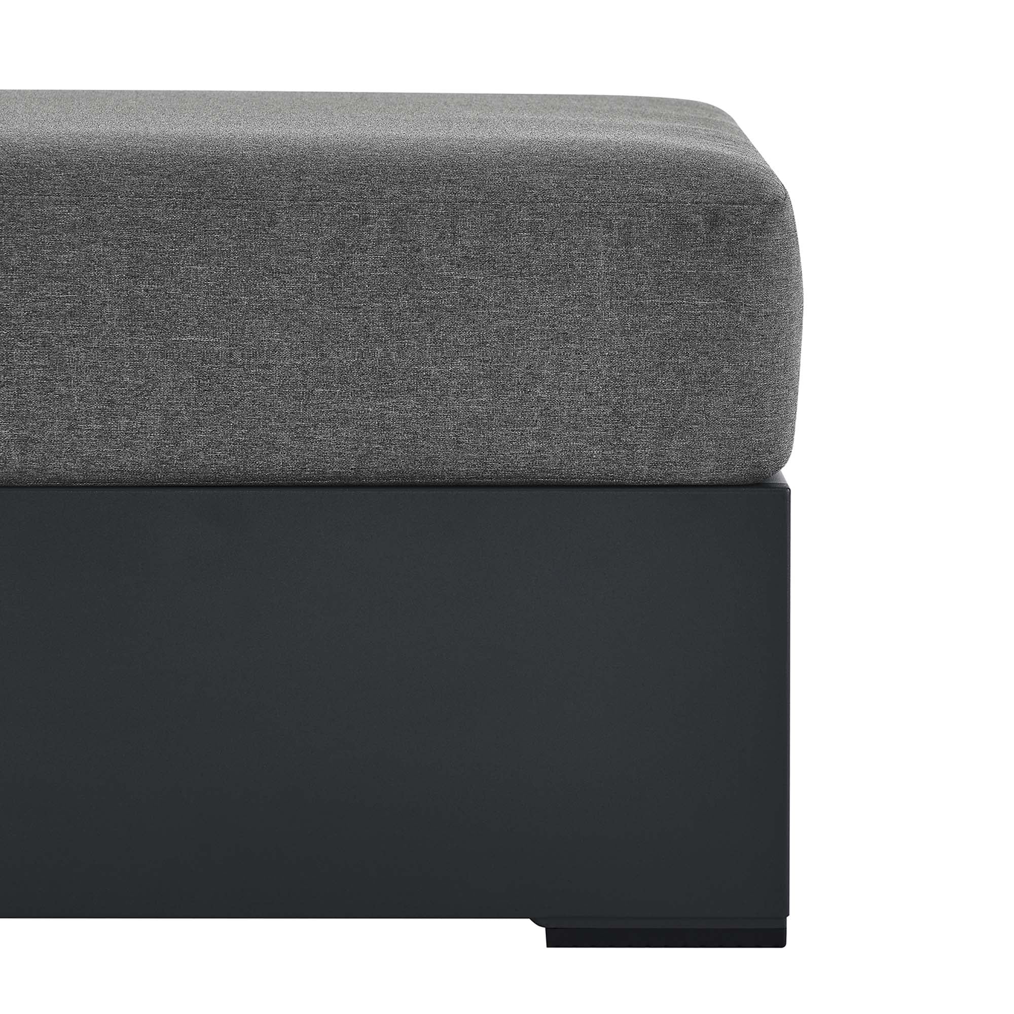 Tahoe Outdoor Patio Powder-Coated Aluminum Ottoman - Image 4