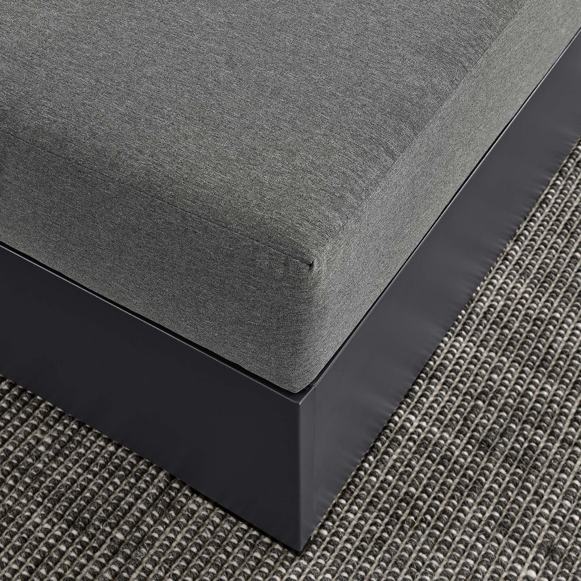 Tahoe Outdoor Patio Powder-Coated Aluminum Ottoman - Image 5