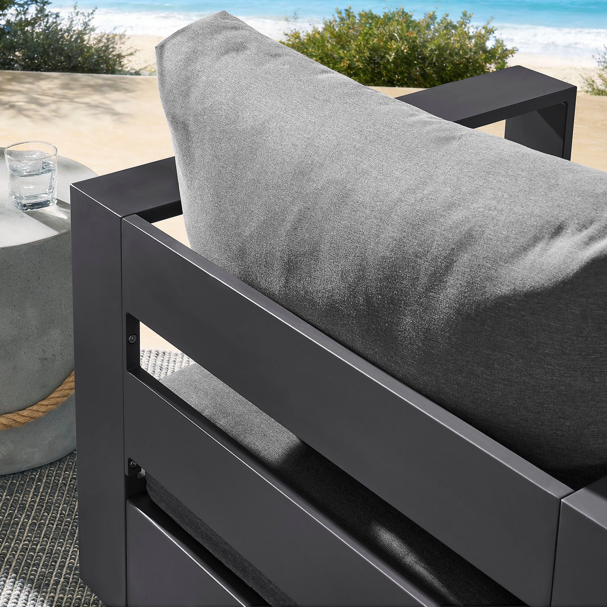 Tahoe Outdoor Powder-Coated Aluminum Swivel Armchair - Image 12