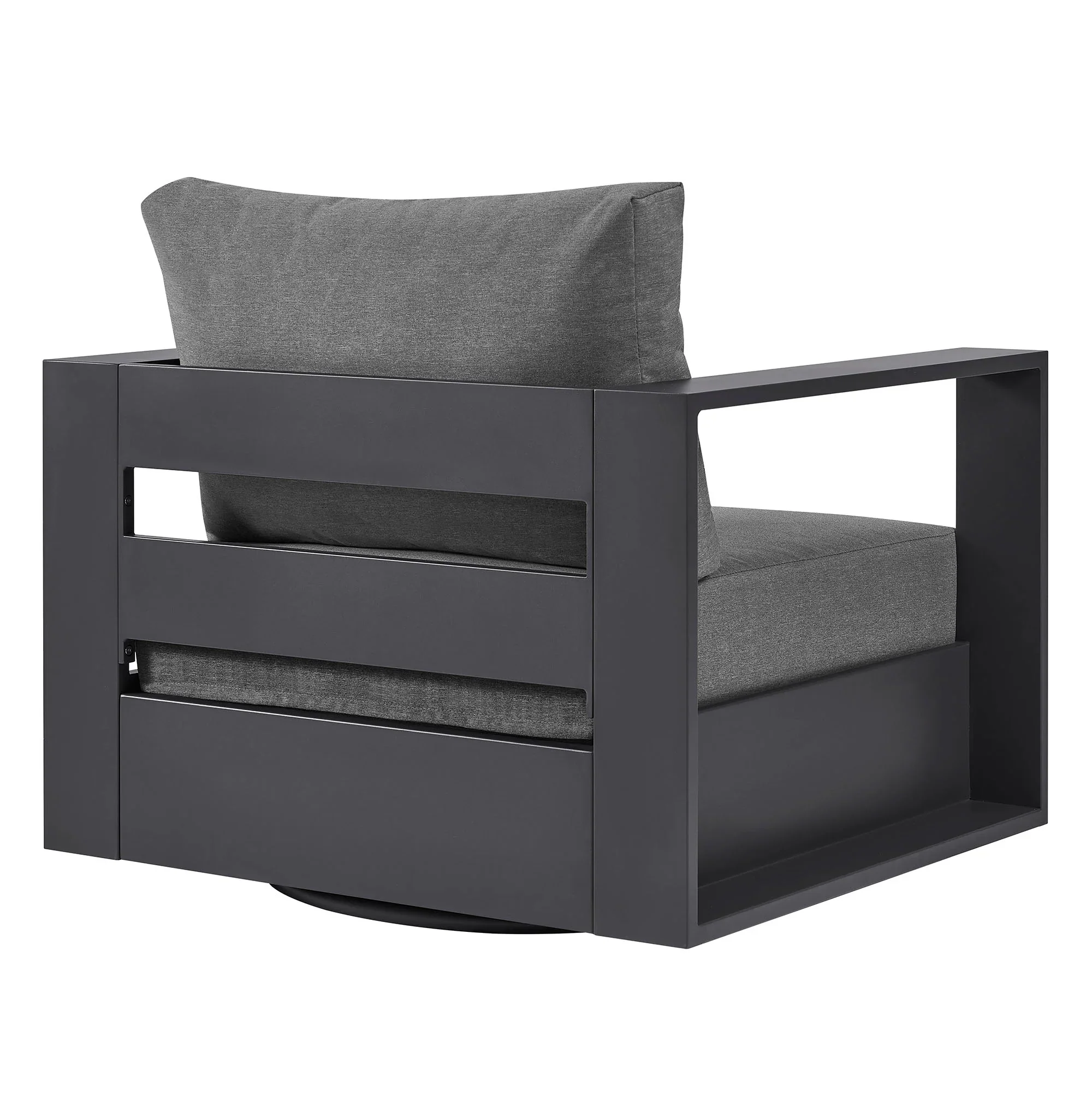 Tahoe Outdoor Powder-Coated Aluminum Swivel Armchair - Image 13