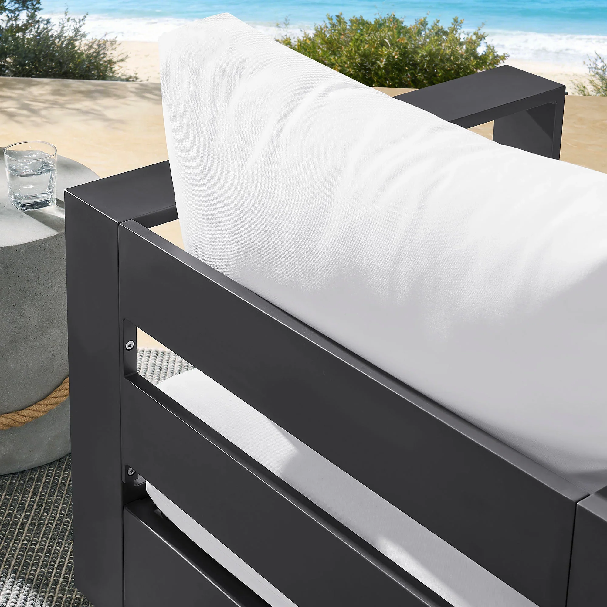 Tahoe Outdoor Powder-Coated Aluminum Swivel Armchair - Image 21