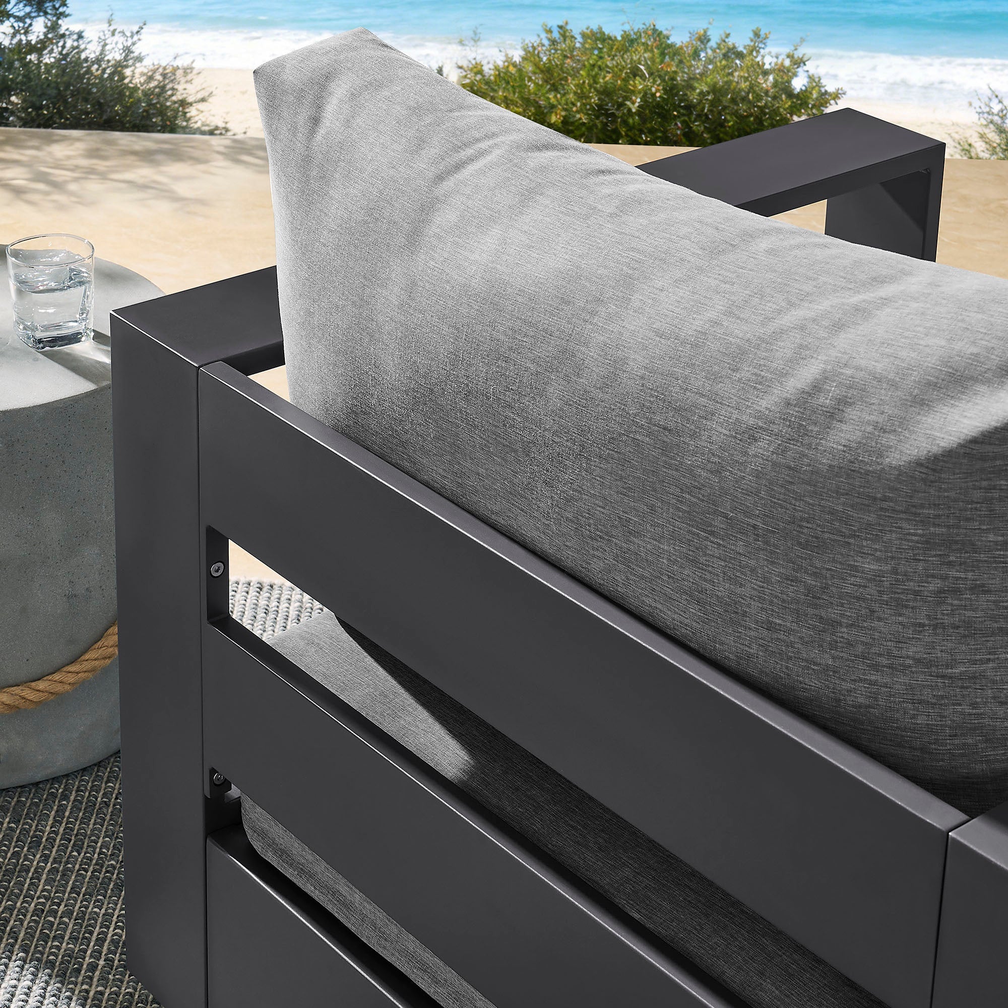Tahoe Outdoor Powder-Coated Aluminum Swivel Armchair - Image 3