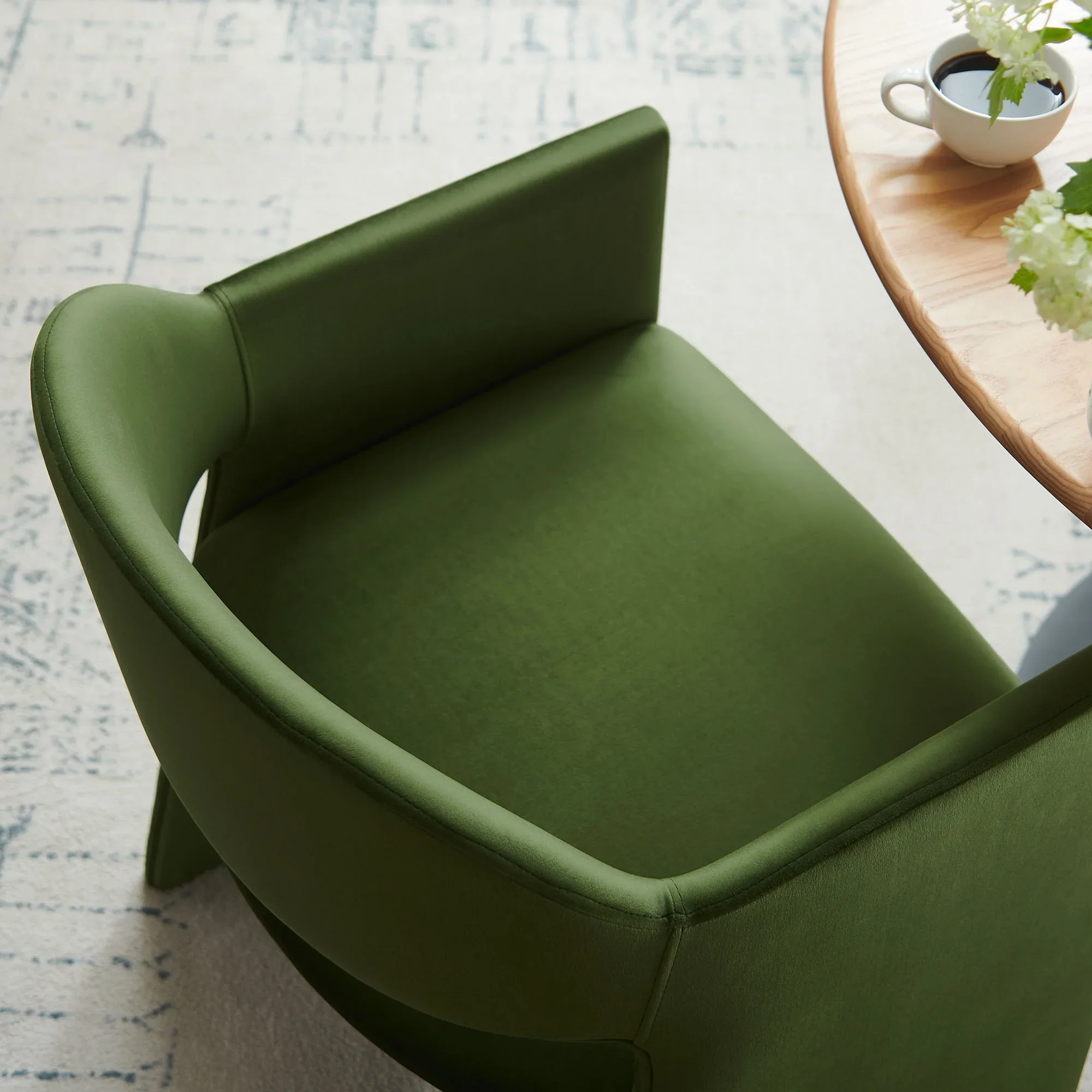 Talia Performance Velvet Dining Armchair - Image 3