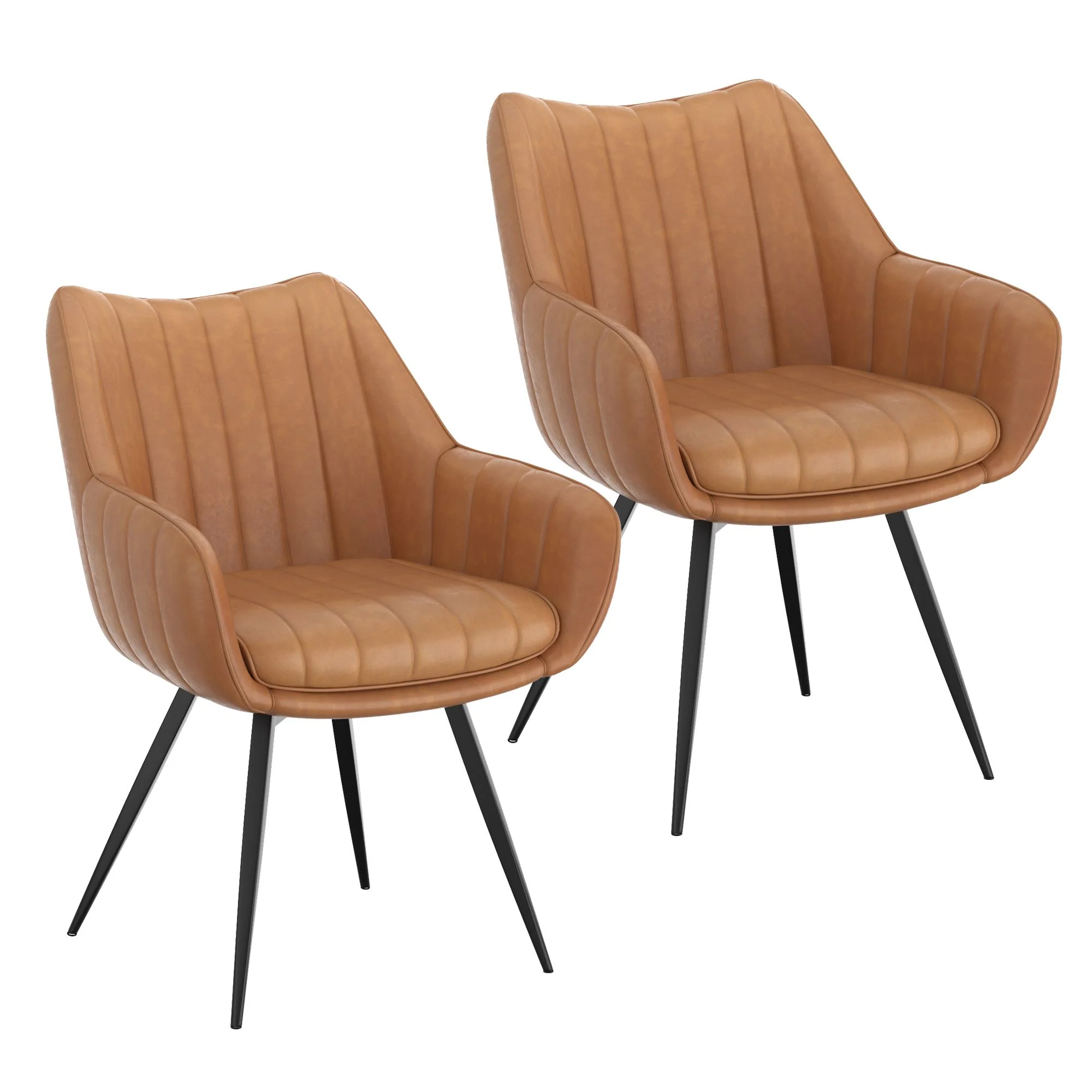 Talon Swivel Dining and Accent Chair, set of 2, in Camel and Black - Image 6
