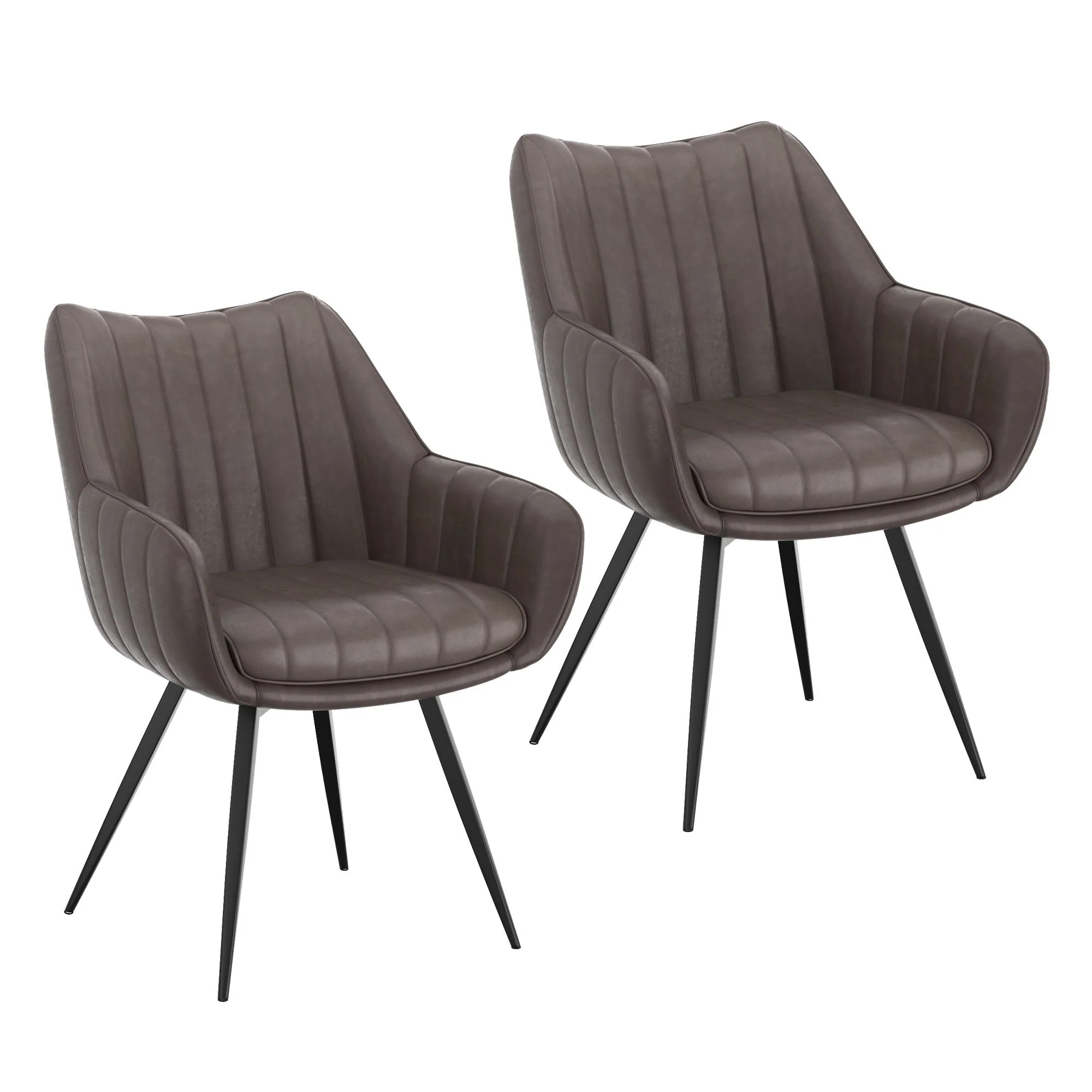 Talon Swivel Dining and Accent Chair, set of 2, in Charcoal and Black - Image 7
