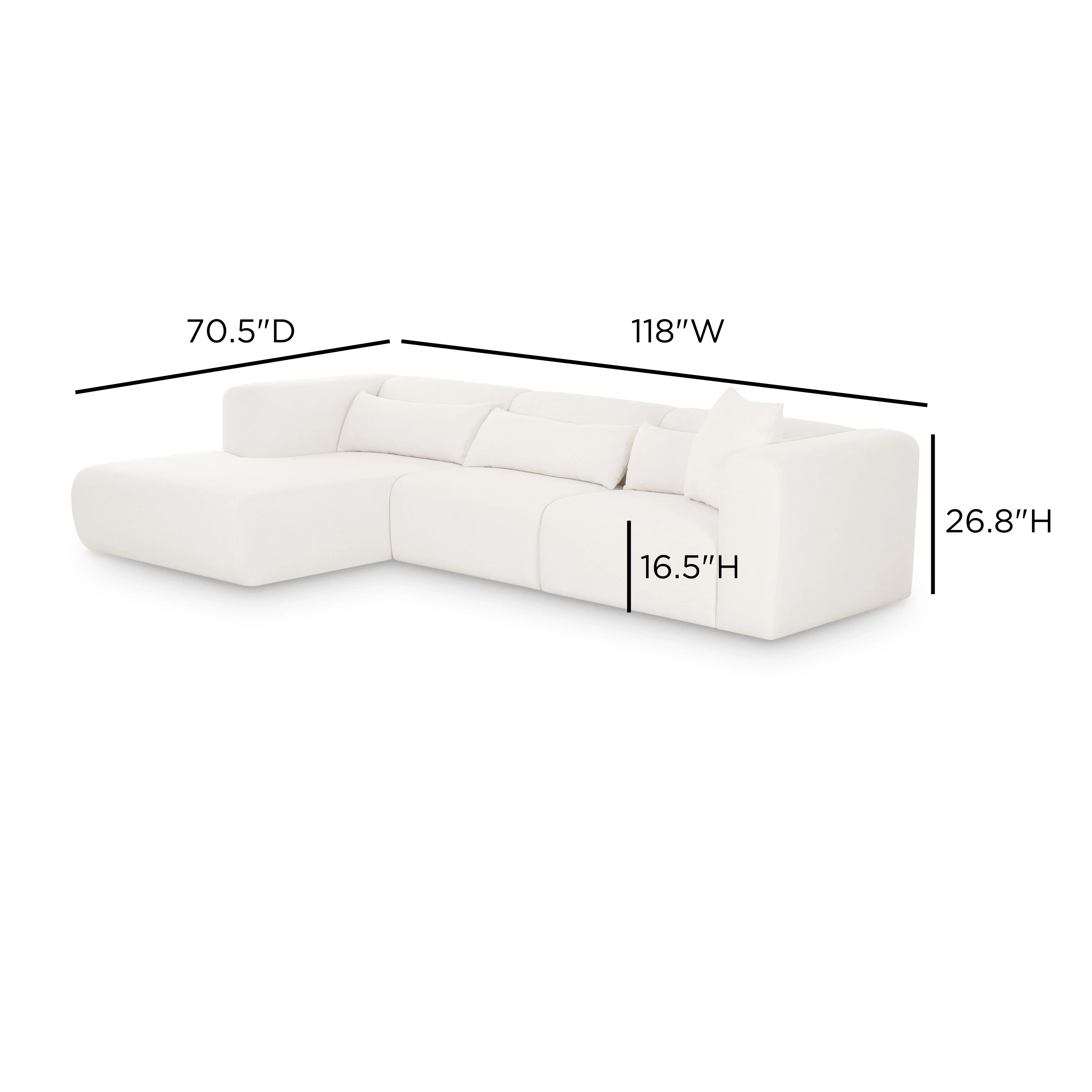 Tarra 3-Piece Cream Performance Chenille Modular Sectional - Image 12