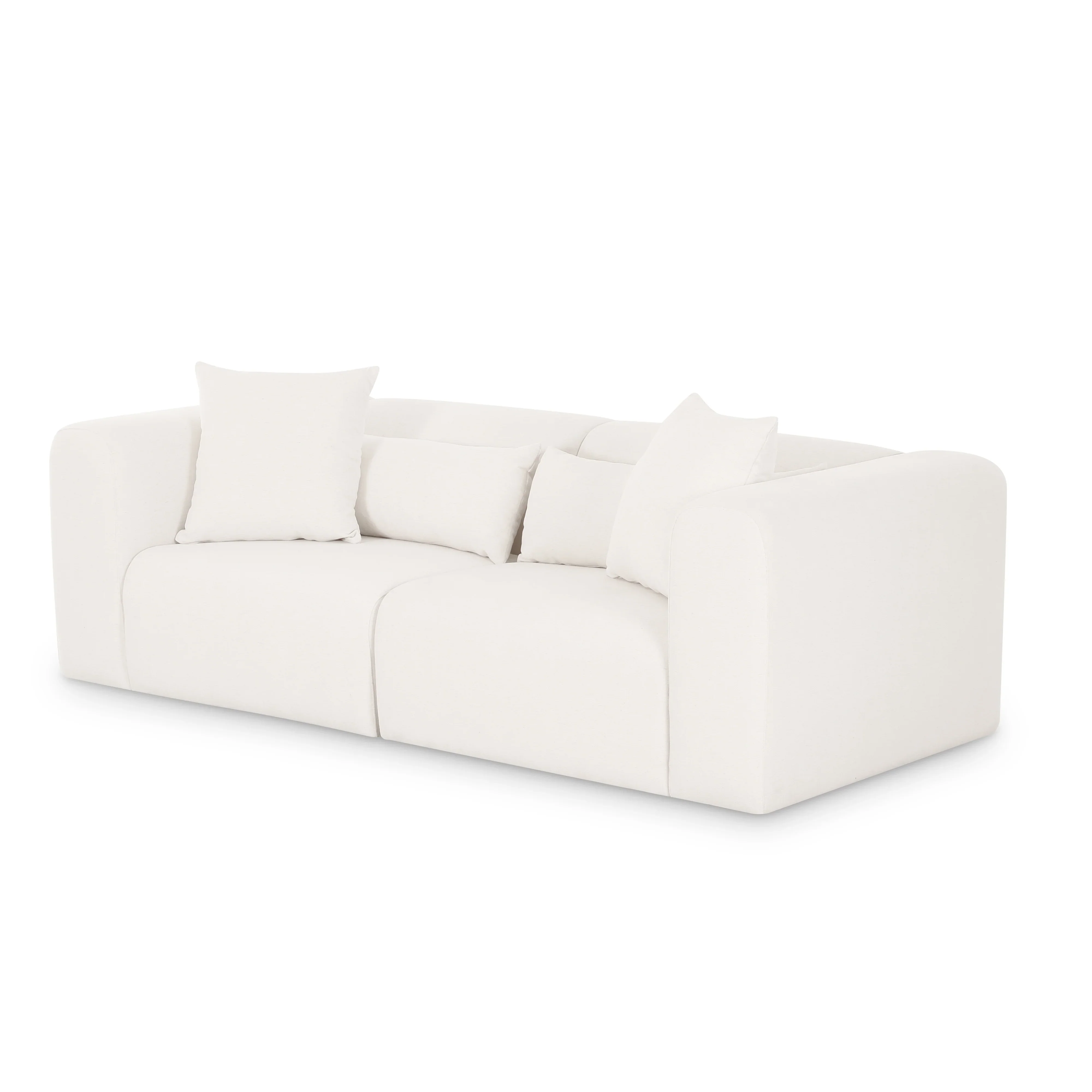 Tarra 86" Cream Performance Chenille Modular Loveseat - Image 2