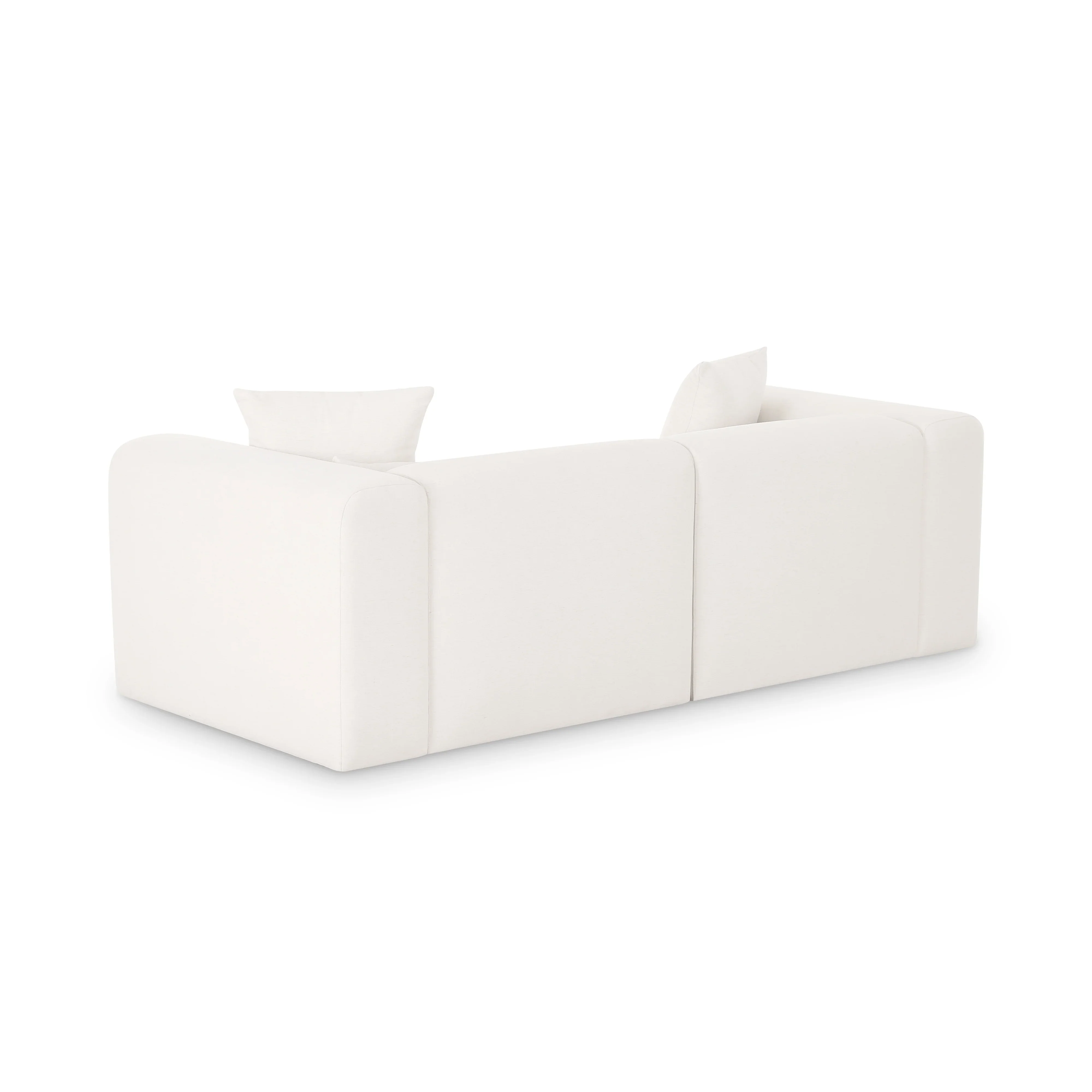 Tarra 86" Cream Performance Chenille Modular Loveseat - Image 3