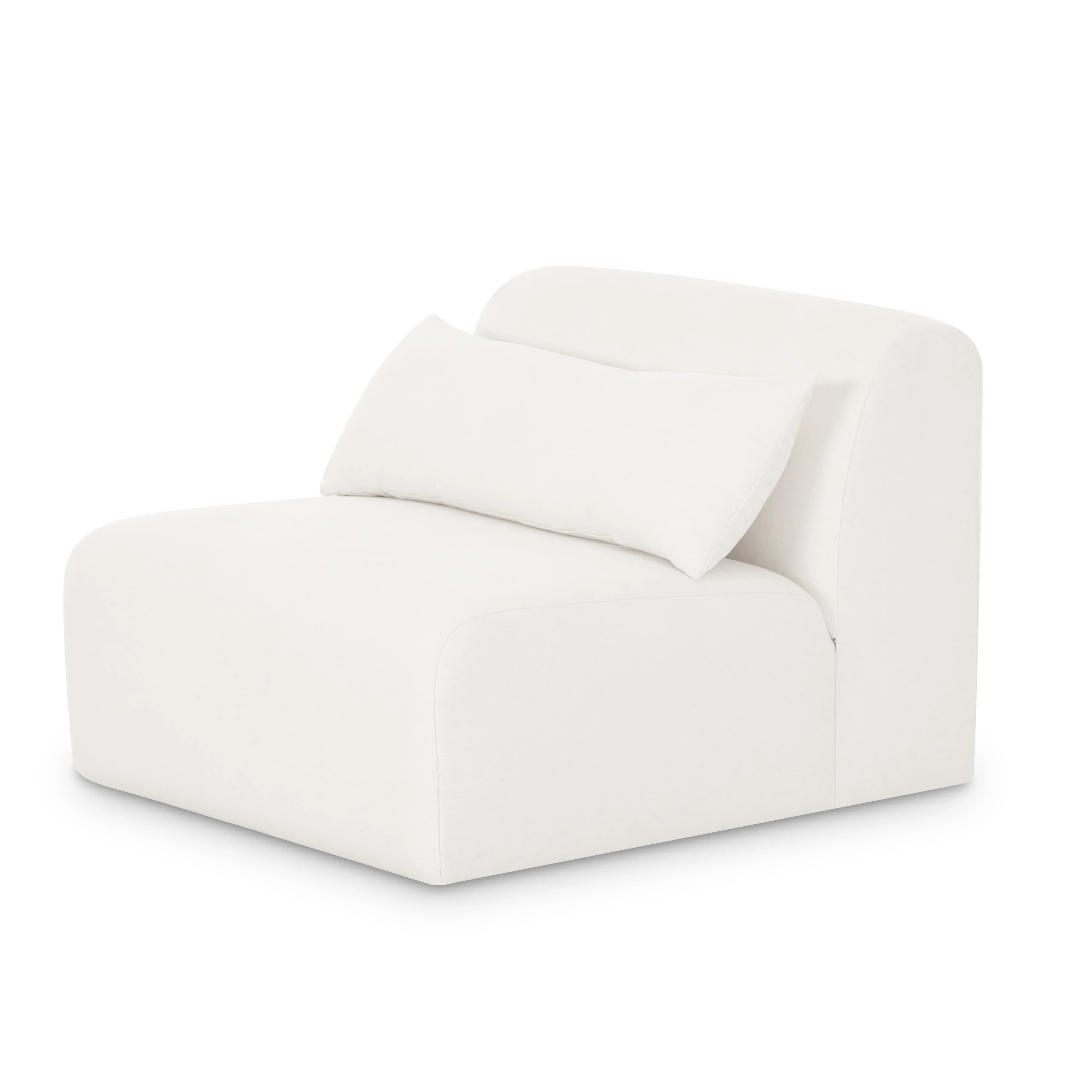 Tarra Cream Performance Chenille Modular Armless Chair - Image 2
