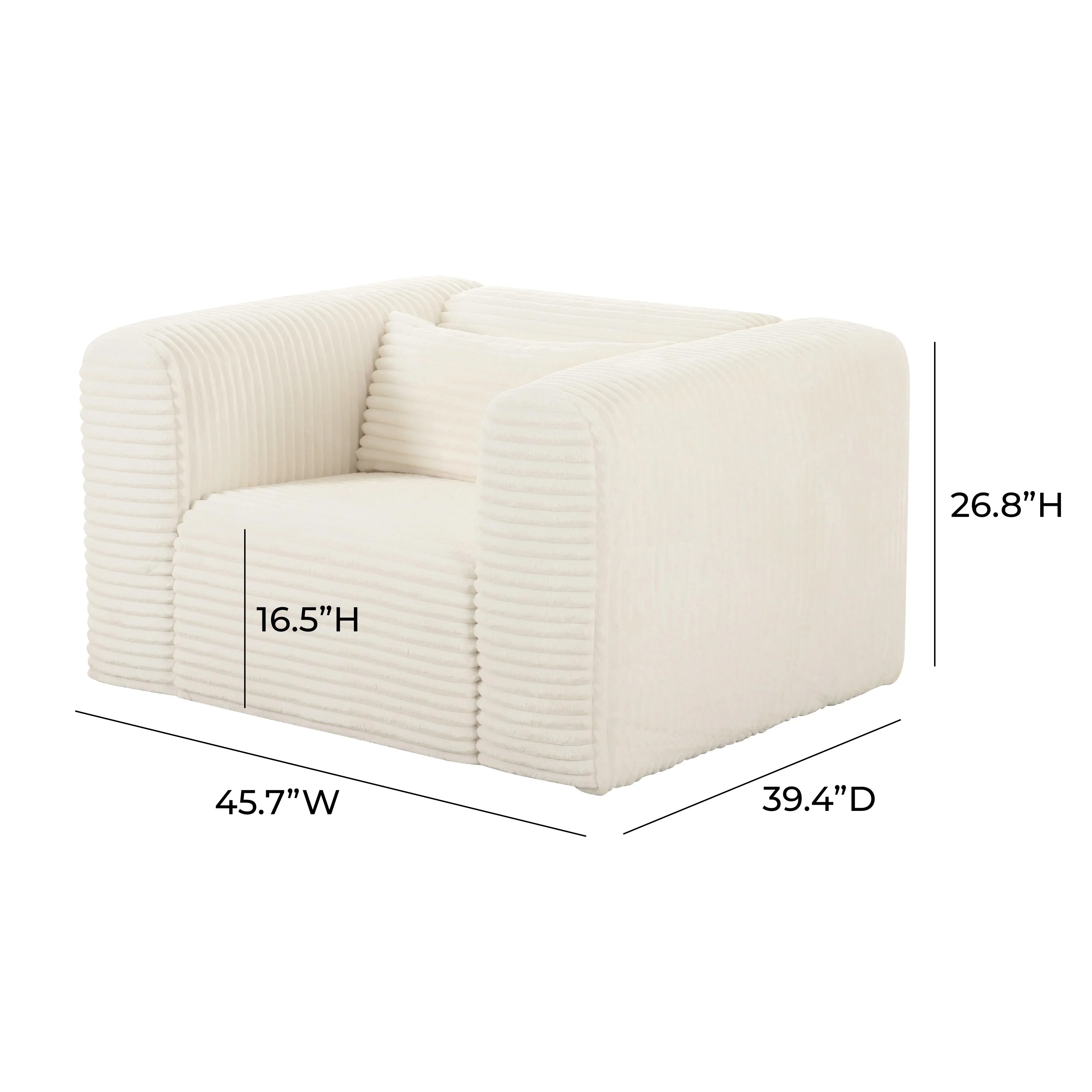 Tarra Fluffy Oversized Performance Corduroy Armchair - Image 5