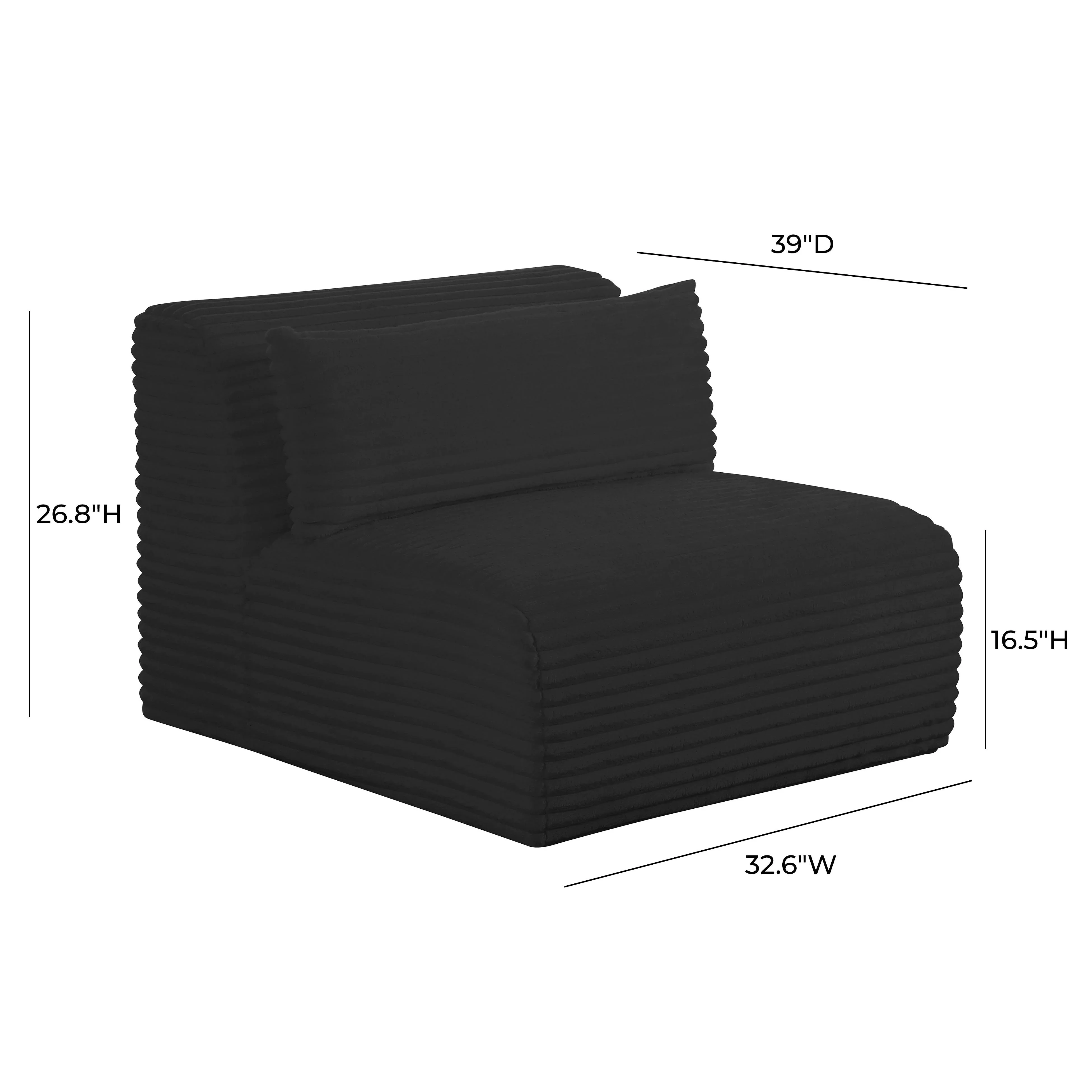 Tarra Fluffy Oversized Performance Corduroy Modular Armless Chair - Image 12