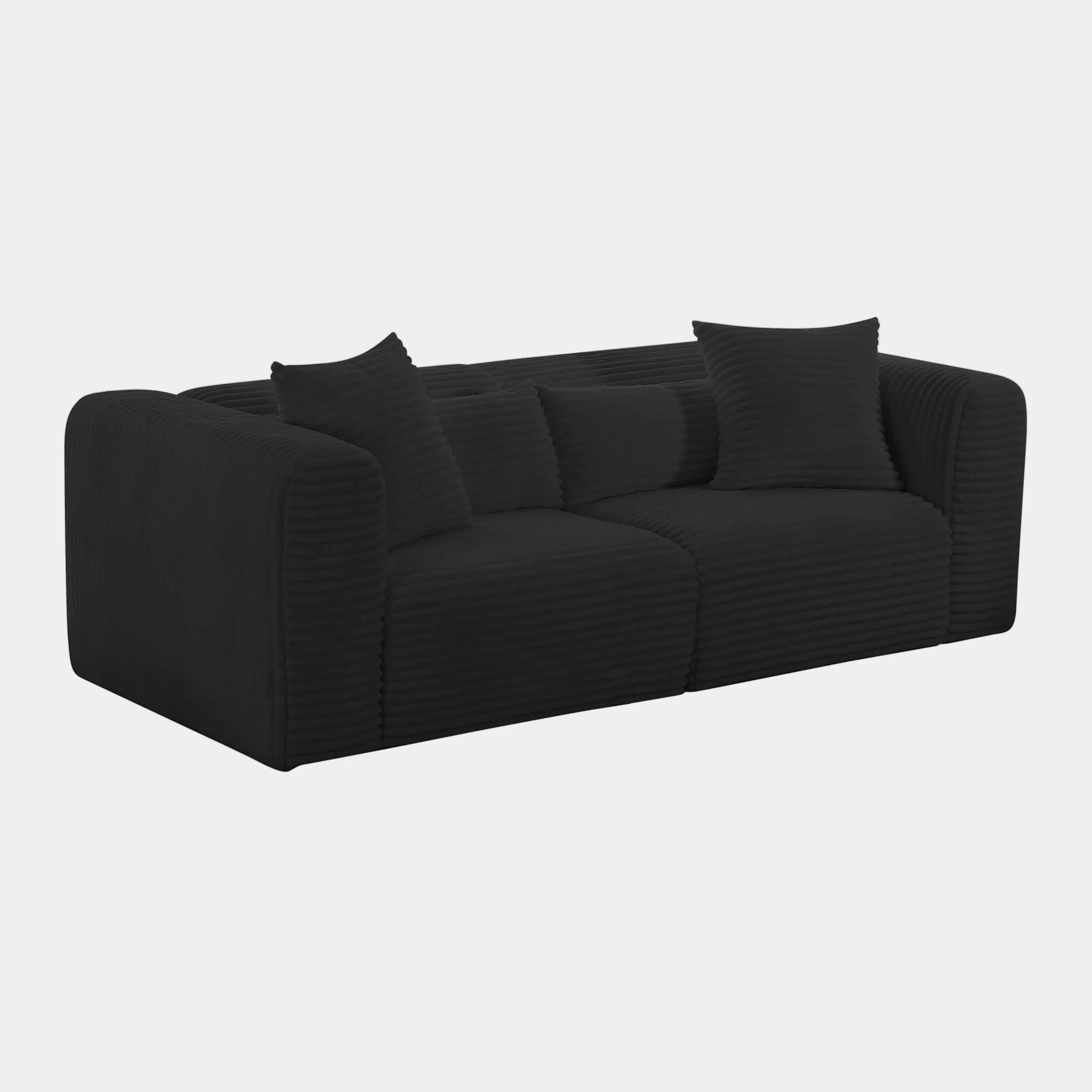 Tarra 86" Fluffy Oversized Performance Corduroy Modular Loveseat - Image 6