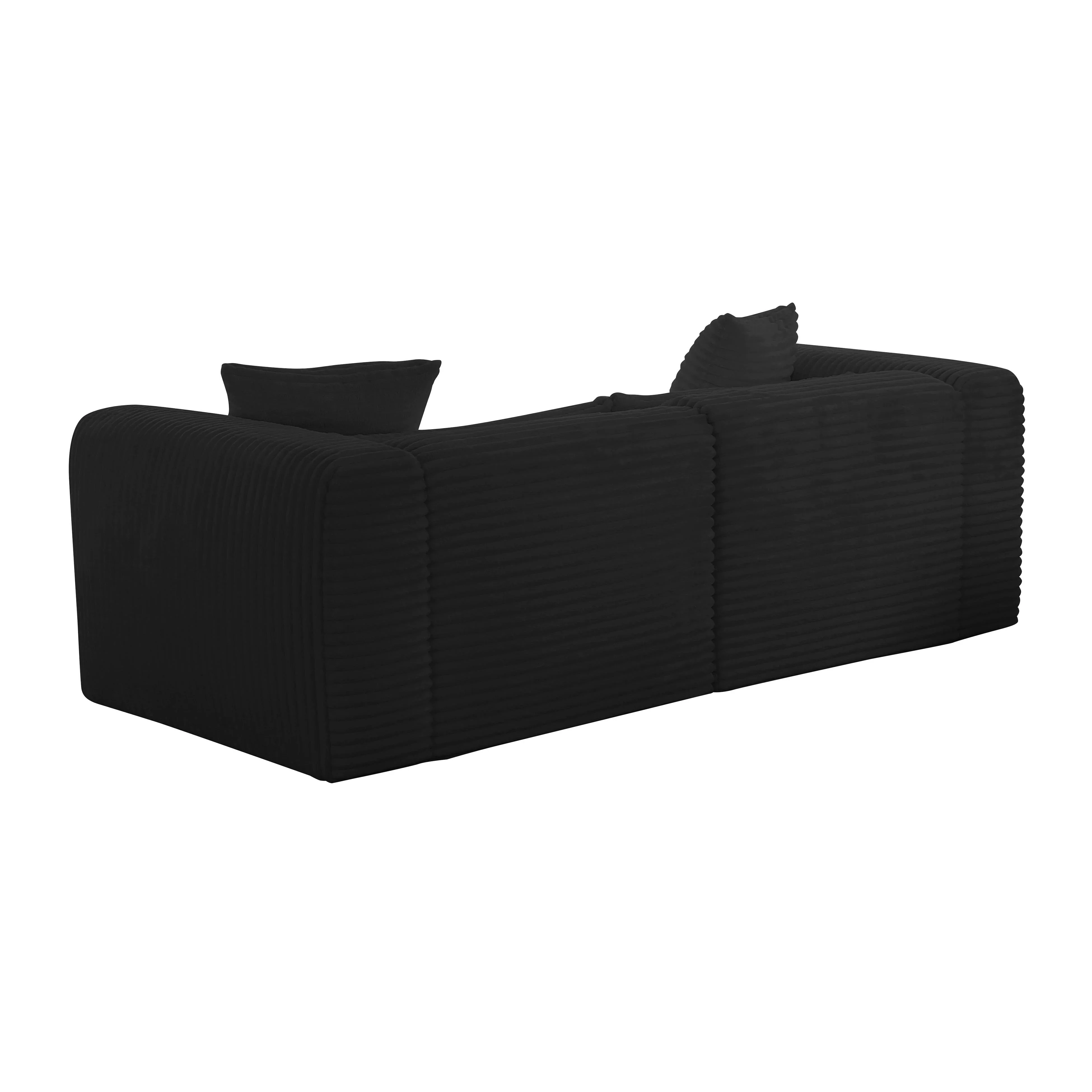 Tarra 86" Fluffy Oversized Performance Corduroy Modular Loveseat - Image 8