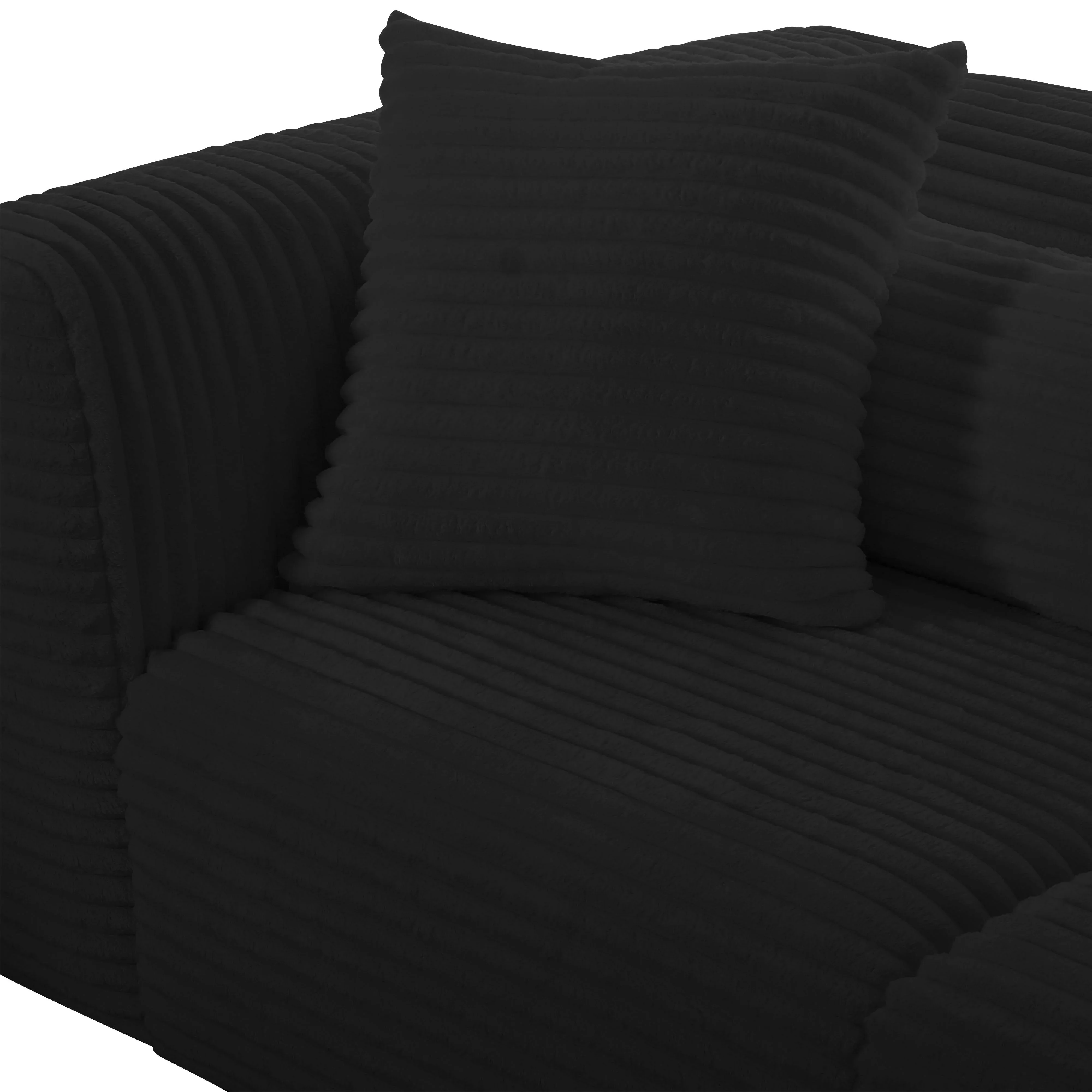 Tarra 86" Fluffy Oversized Performance Corduroy Modular Loveseat - Image 9