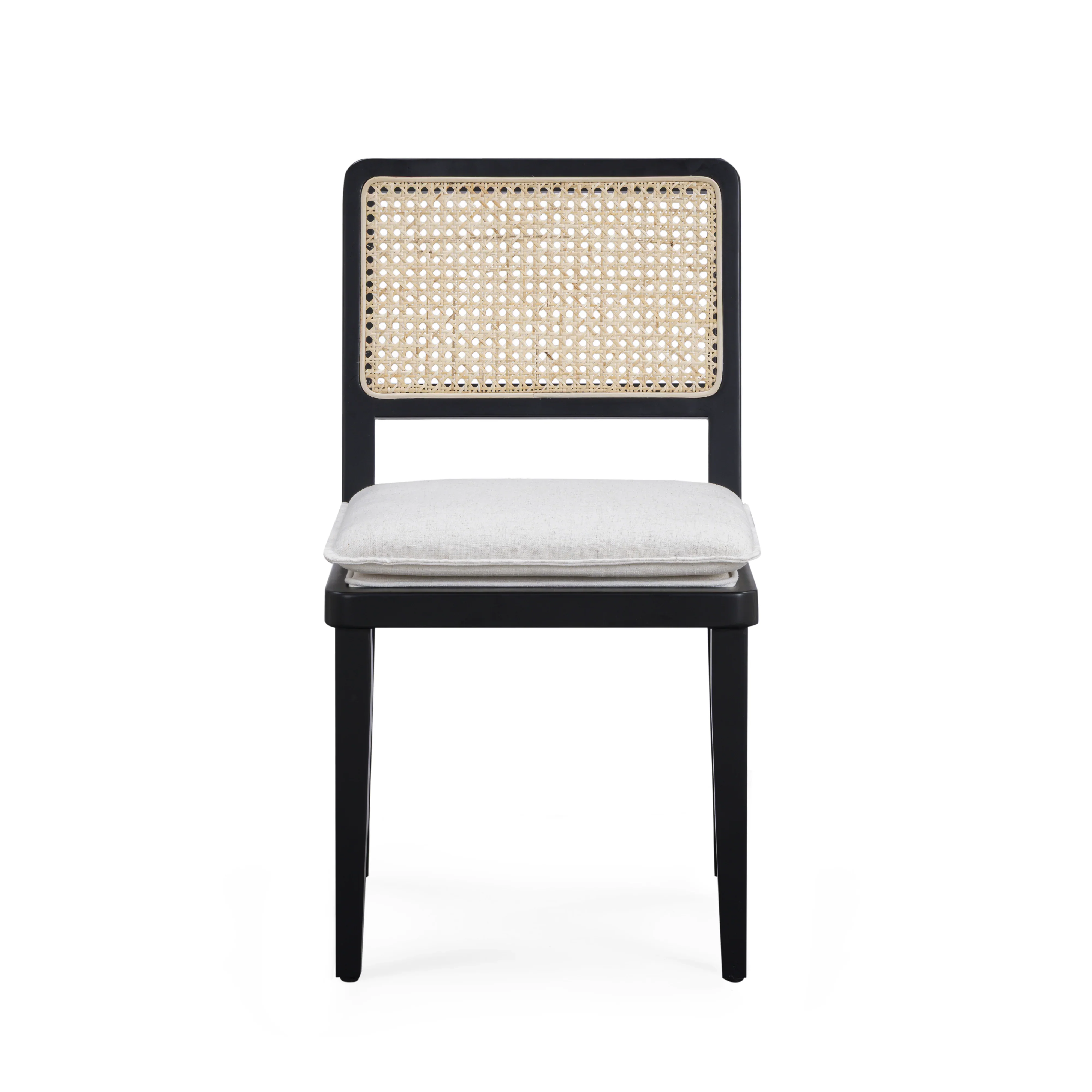 Tassina Cream Upcycled Performance Linen Dining Chair - Image 2