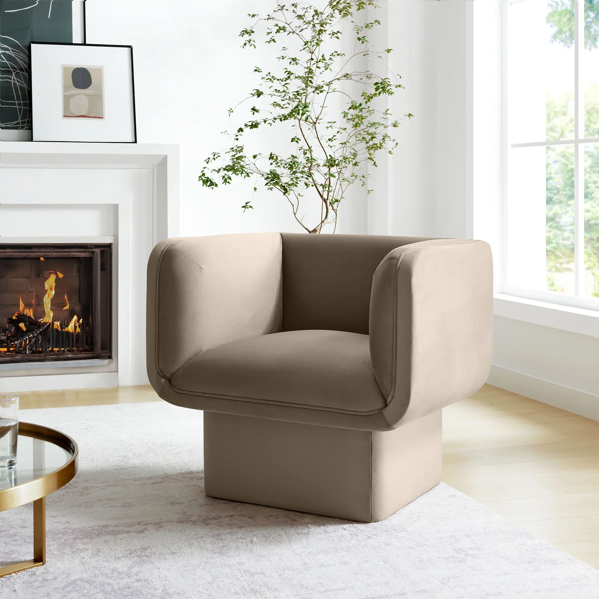 Tate Performance Velvet Accent Chair - Image 2