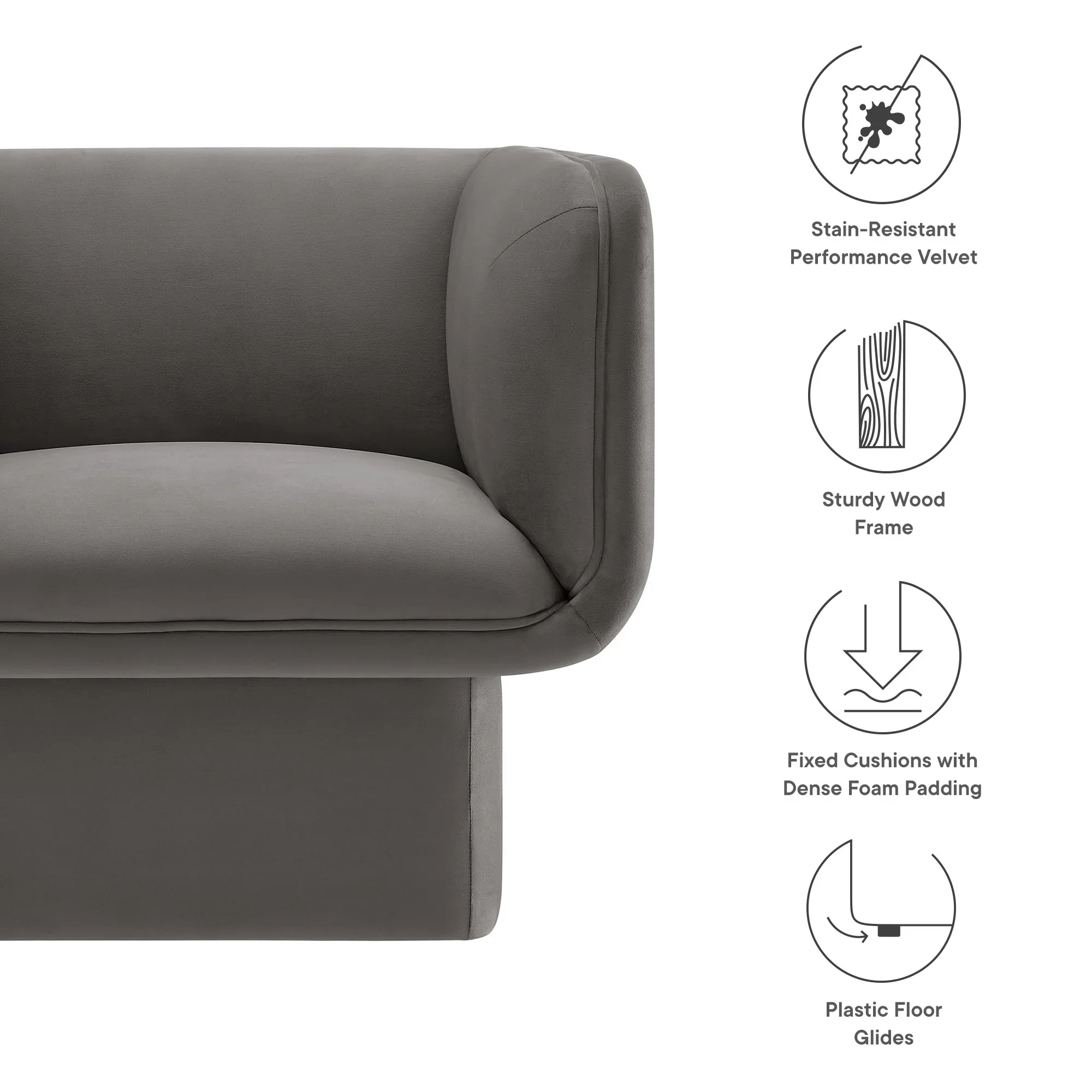 Tate Performance Velvet Accent Chair - Image 36