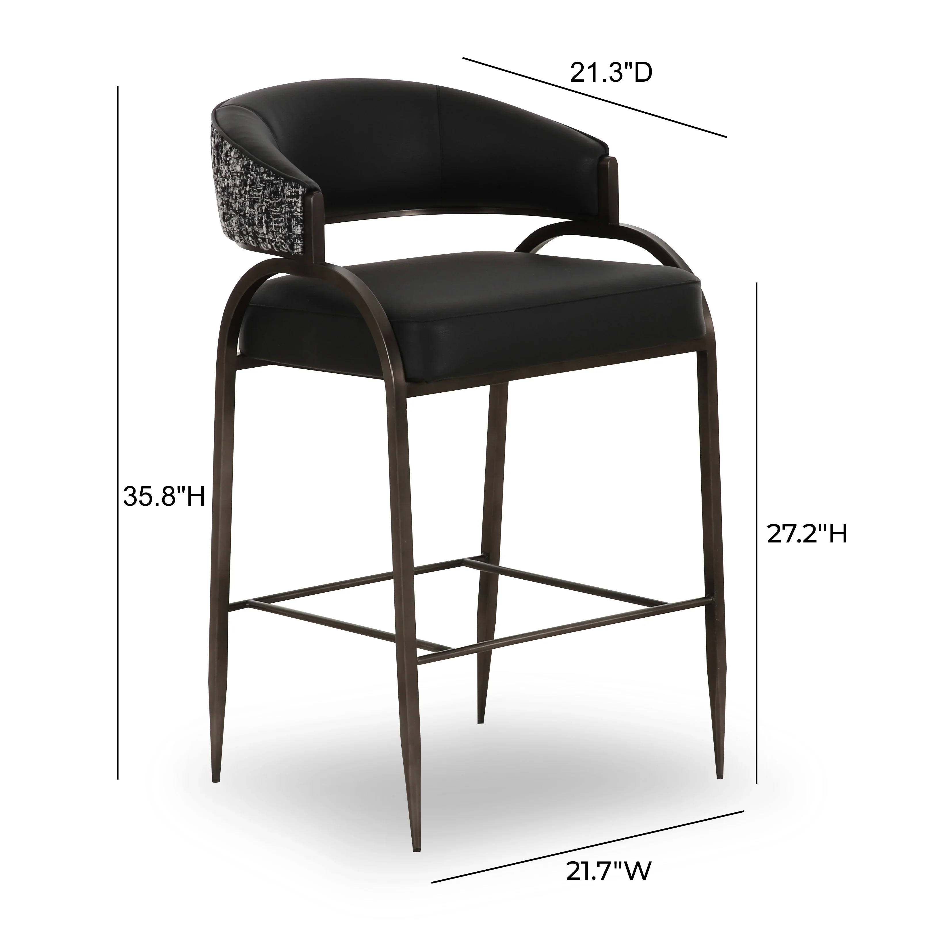 Tatum 2-Tone Performance Vegan Leather Counter Stool - Image 13