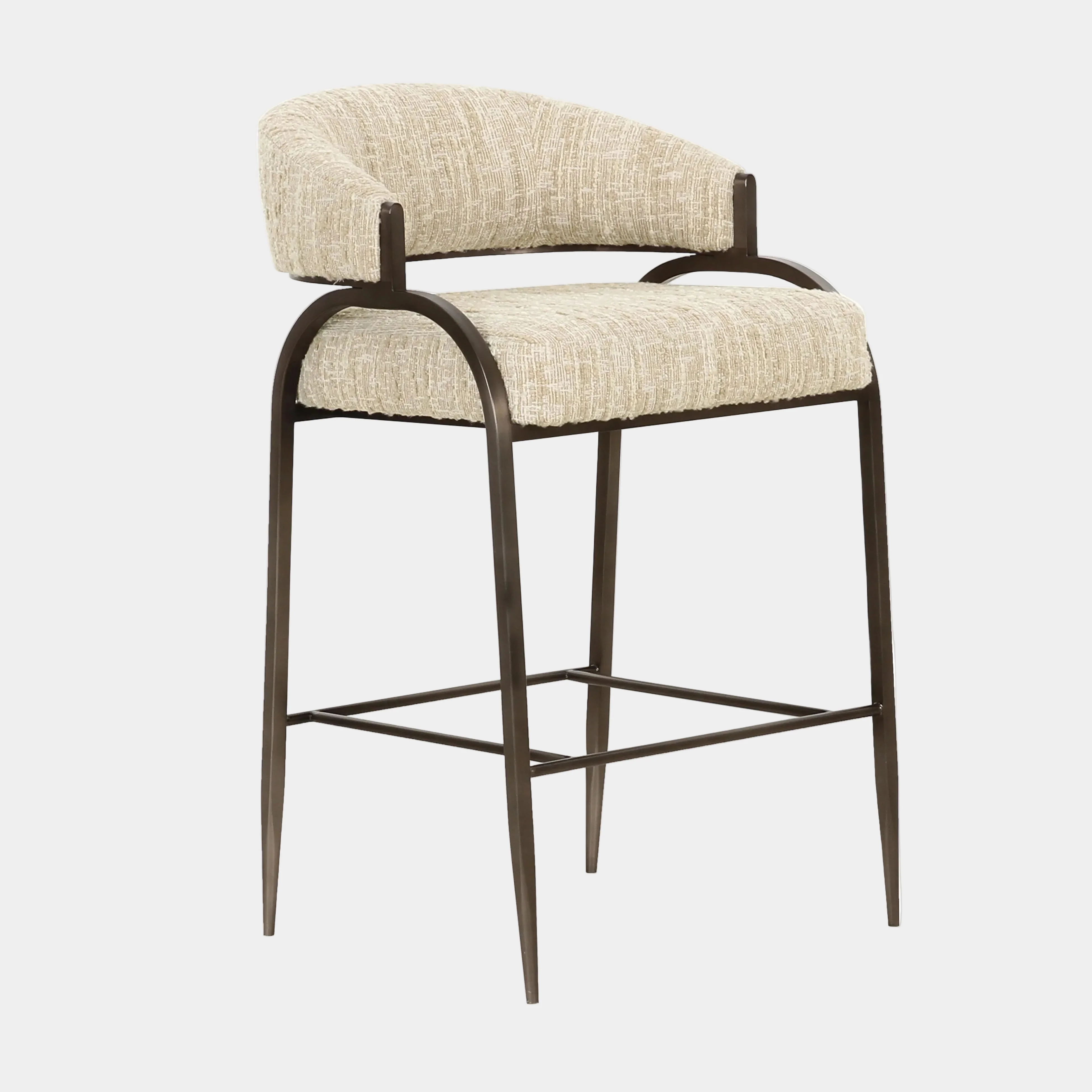 Tatum Taupe Textured Performance Boucle Counter Stool