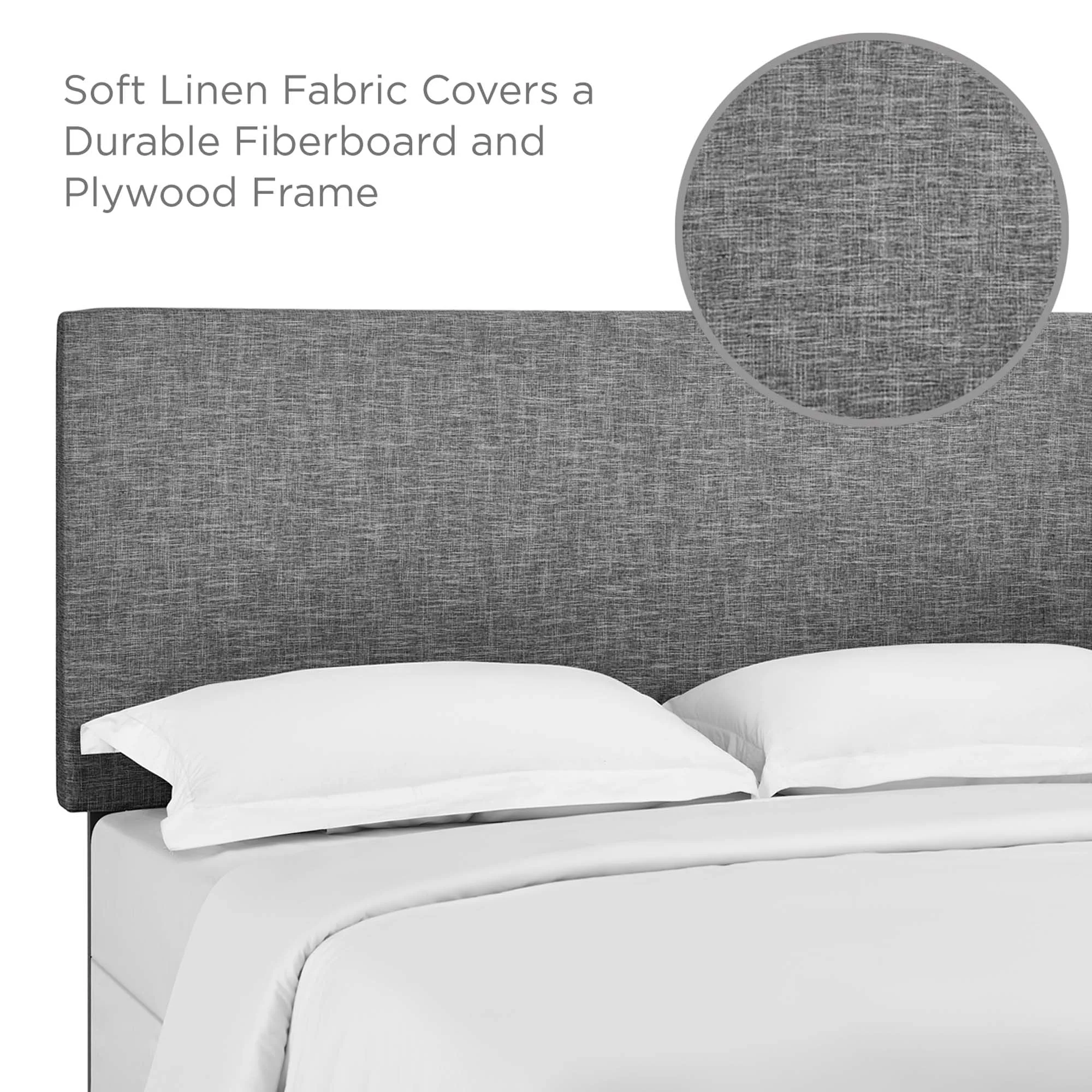 Taylor Upholstered Linen Fabric Headboard - Image 14