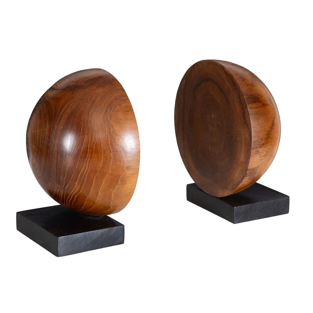 Teak and Noir Bookends, S/2 - Image 5
