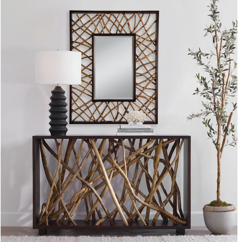 Teak Maze Rectangle Mirror - Image 2