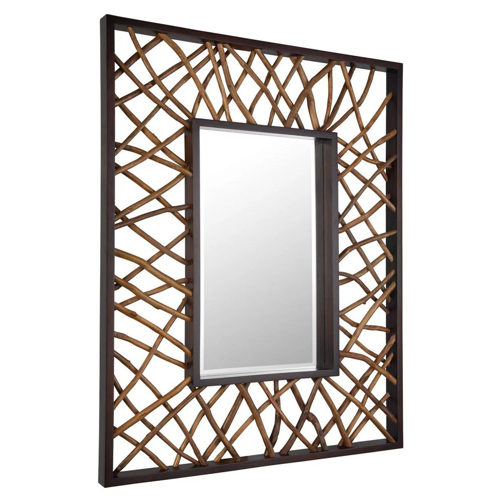 Teak Maze Rectangle Mirror - Image 3