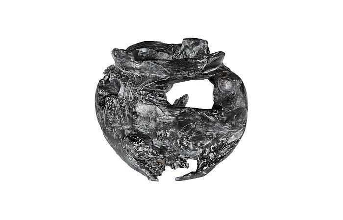 Teak Planter, Black Wash Finish - Image 3